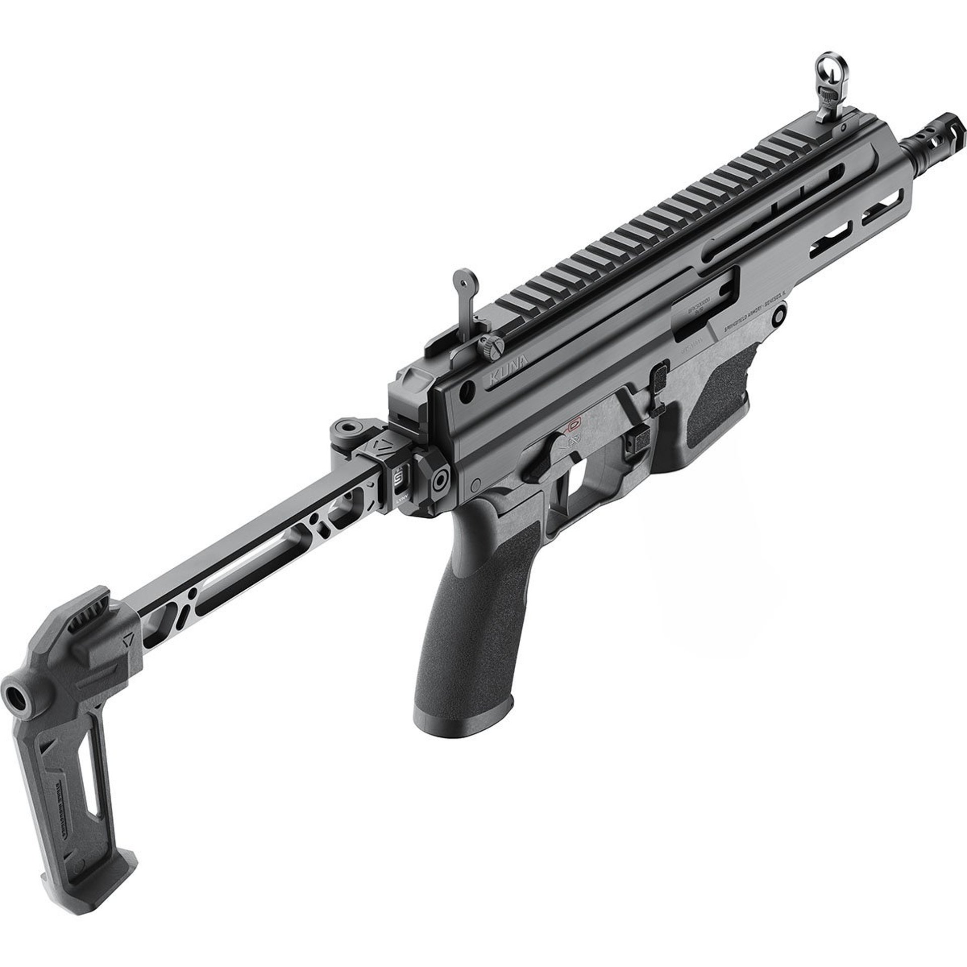 Kuna 9mm Luger 6.125" BBL (2)10RD Mags W/Folding Brace Black