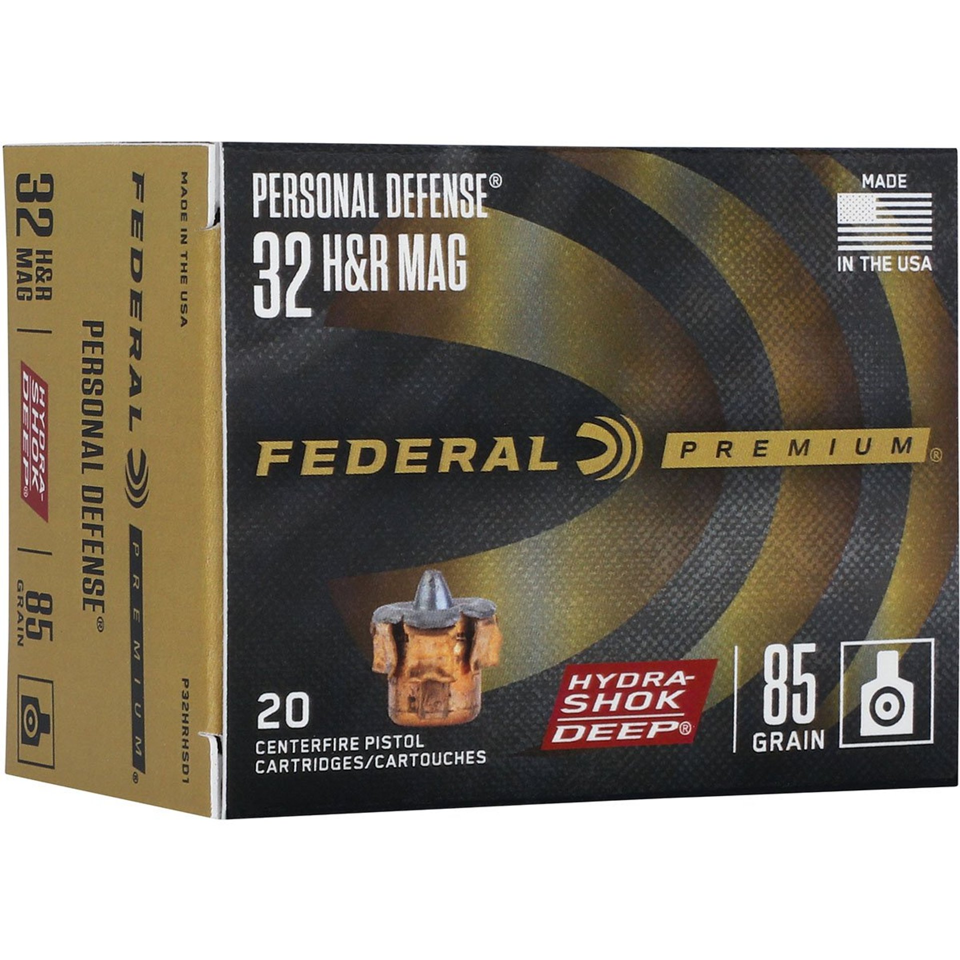 Pers Def 32 H&R Mag 85gr HydraShok Deep JHP 1025 FPS 20/Box