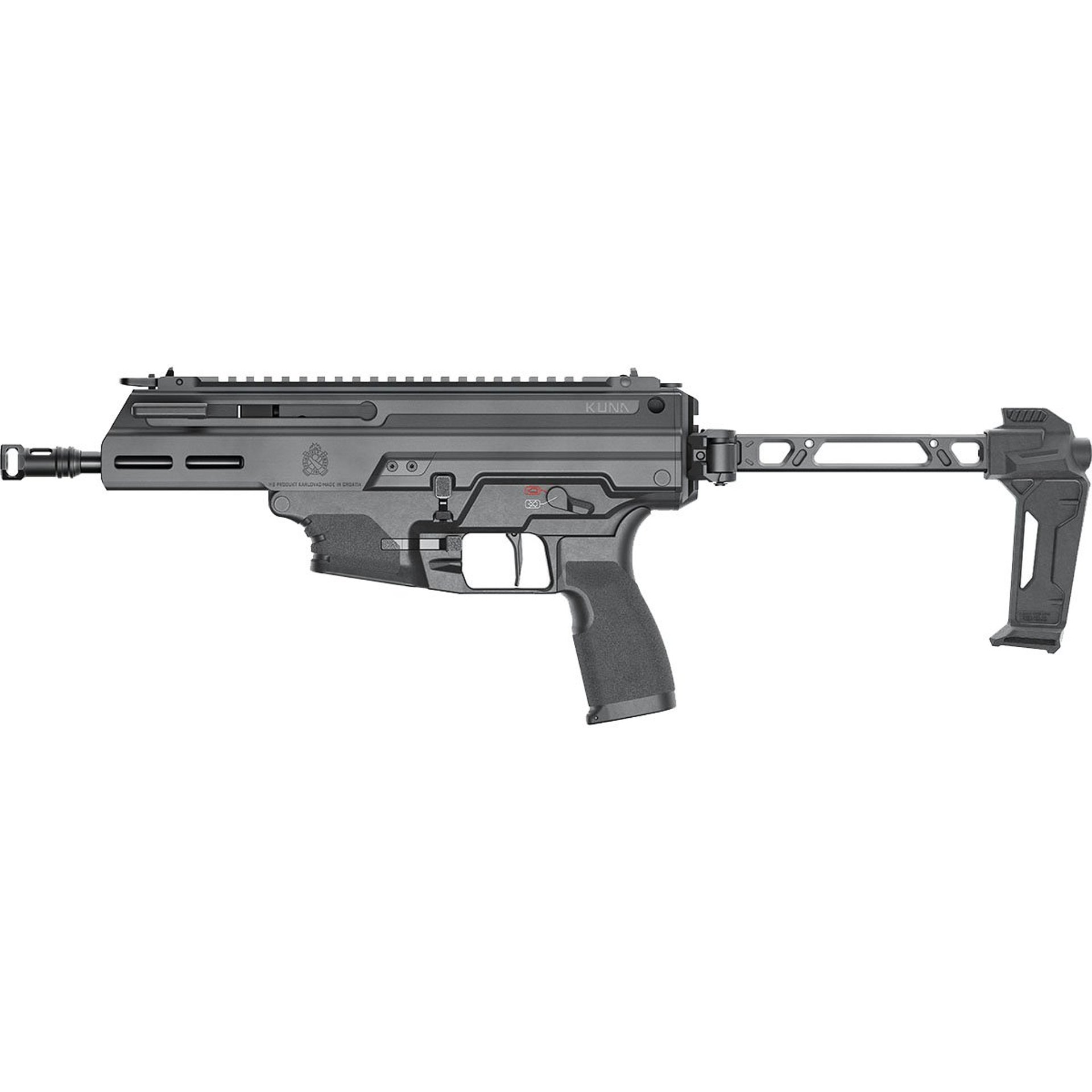 Kuna 9mm Luger 6.125" BBL (2)10RD Mags W/Folding Brace Black