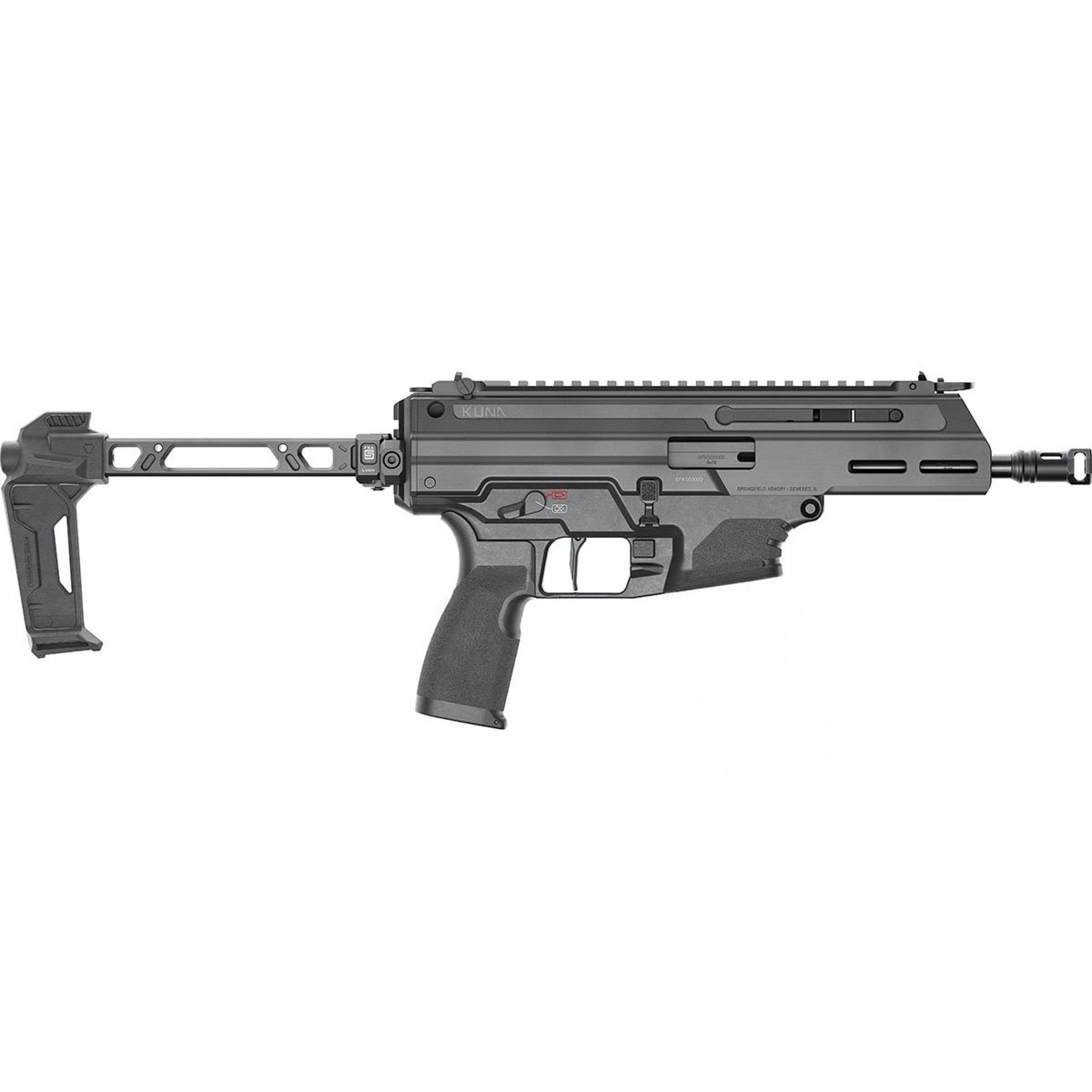Kuna 9mm Luger 6.125" BBL (2)10RD Mags W/Folding Brace Black