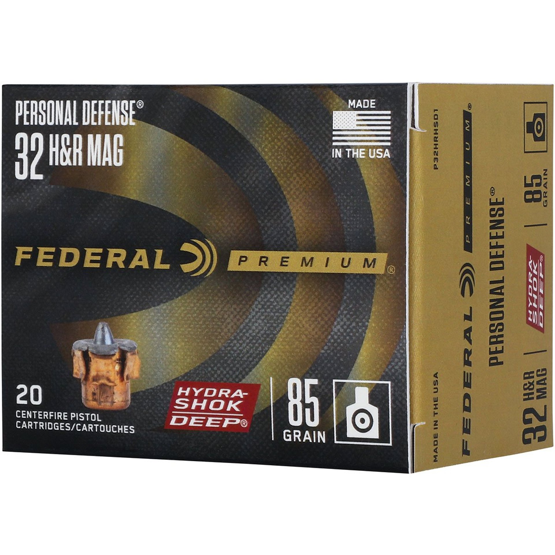 Pers Def 32 H&R Mag 85gr HydraShok Deep JHP 1025 FPS 20/Box