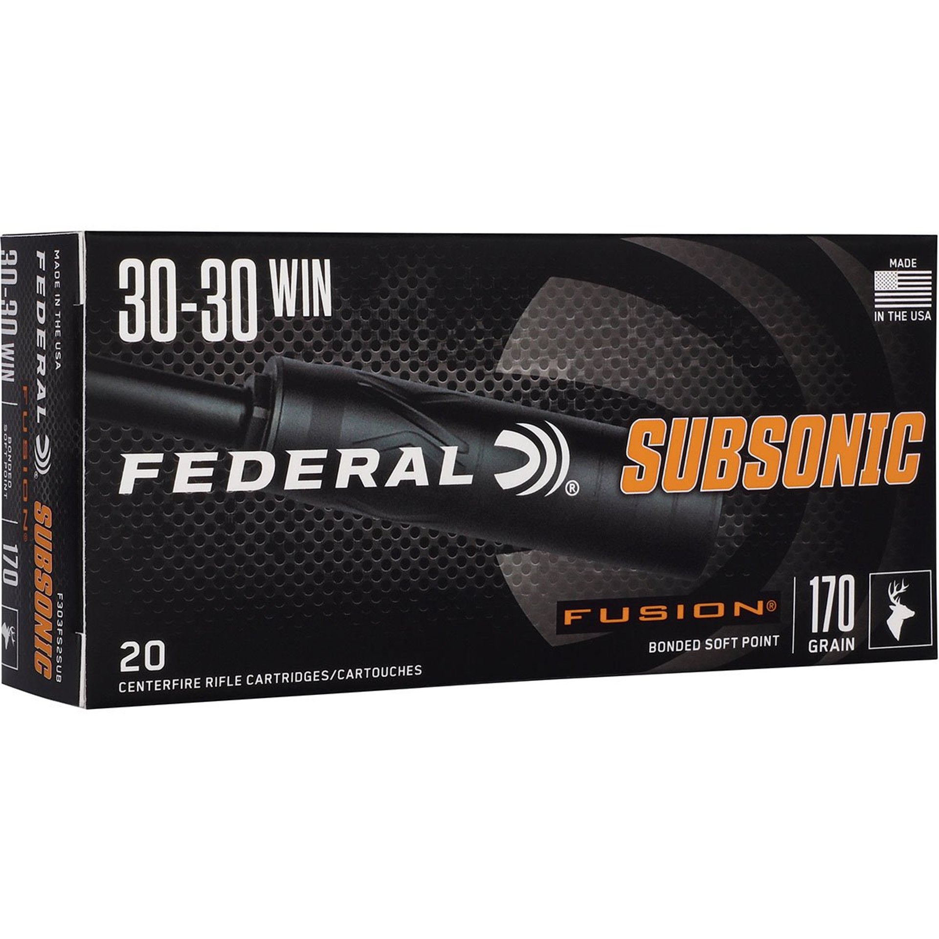 Subsonic 30-30 Win 170gr Fusion SP 1000 FPS 20/Box