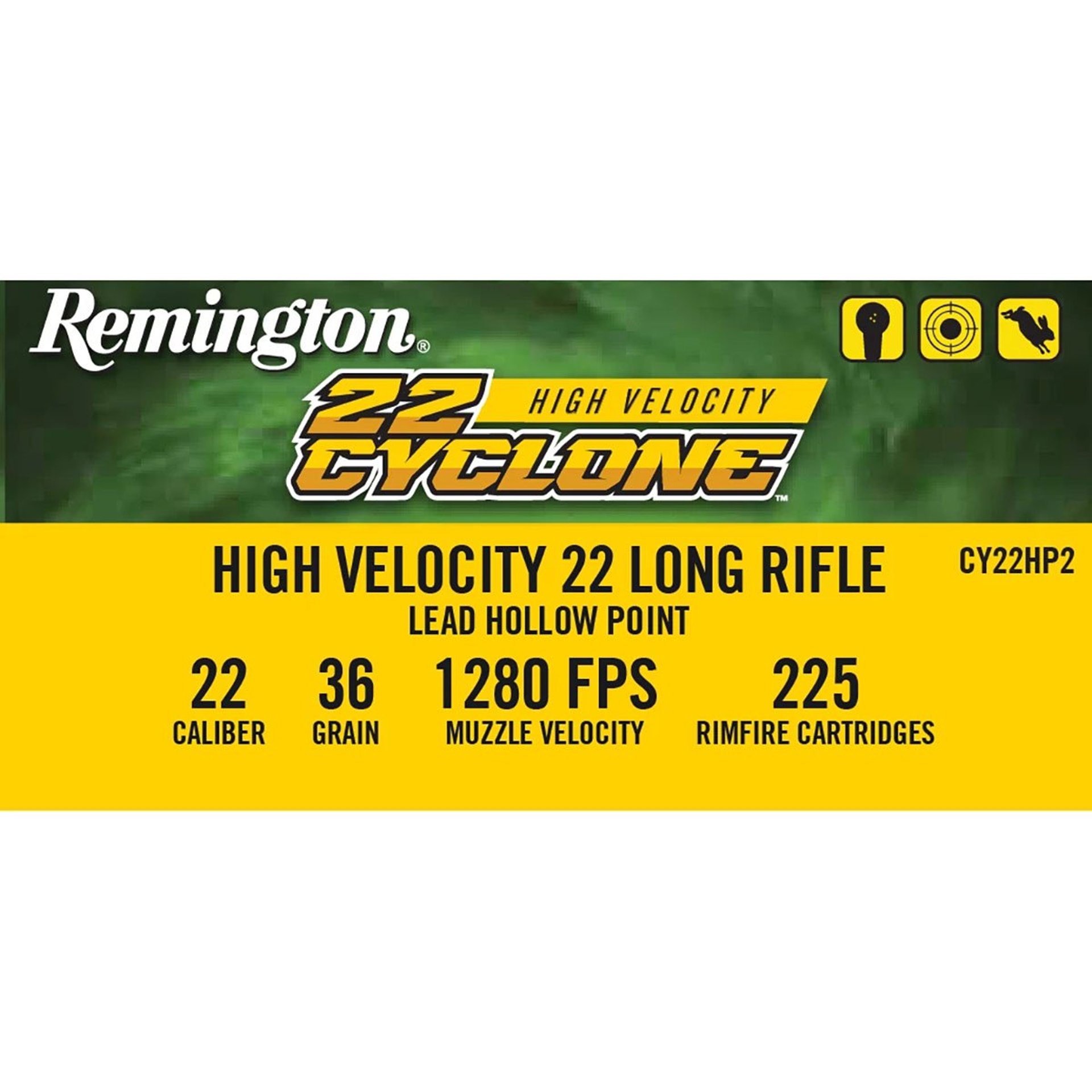 22 Cyclone 22LR 36gr Lead HP 1280 FPS 225/Box
