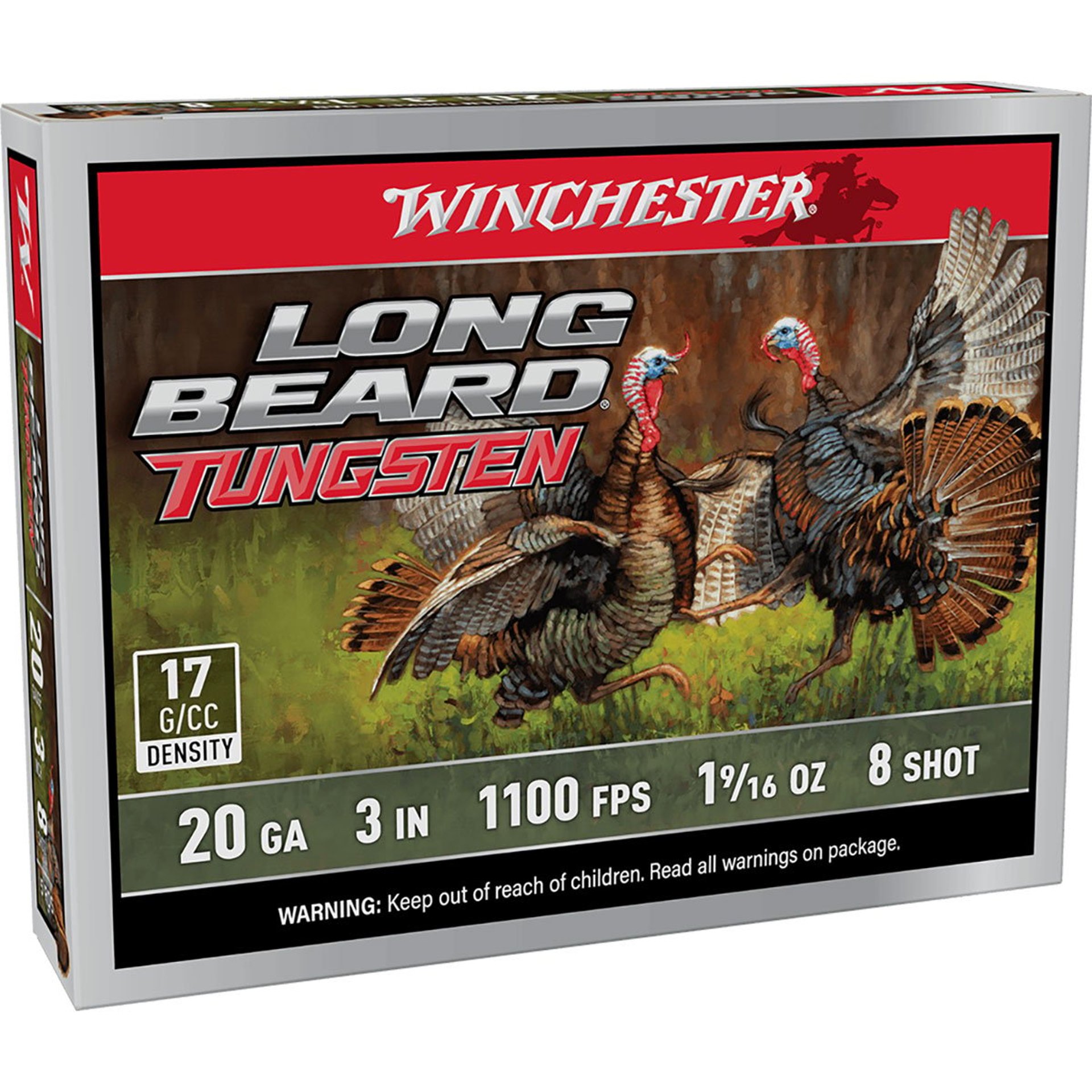 Long Beard Tungsten 20GA 3" 1-9/16oz #8 Shot 1100 FPS 5/Box