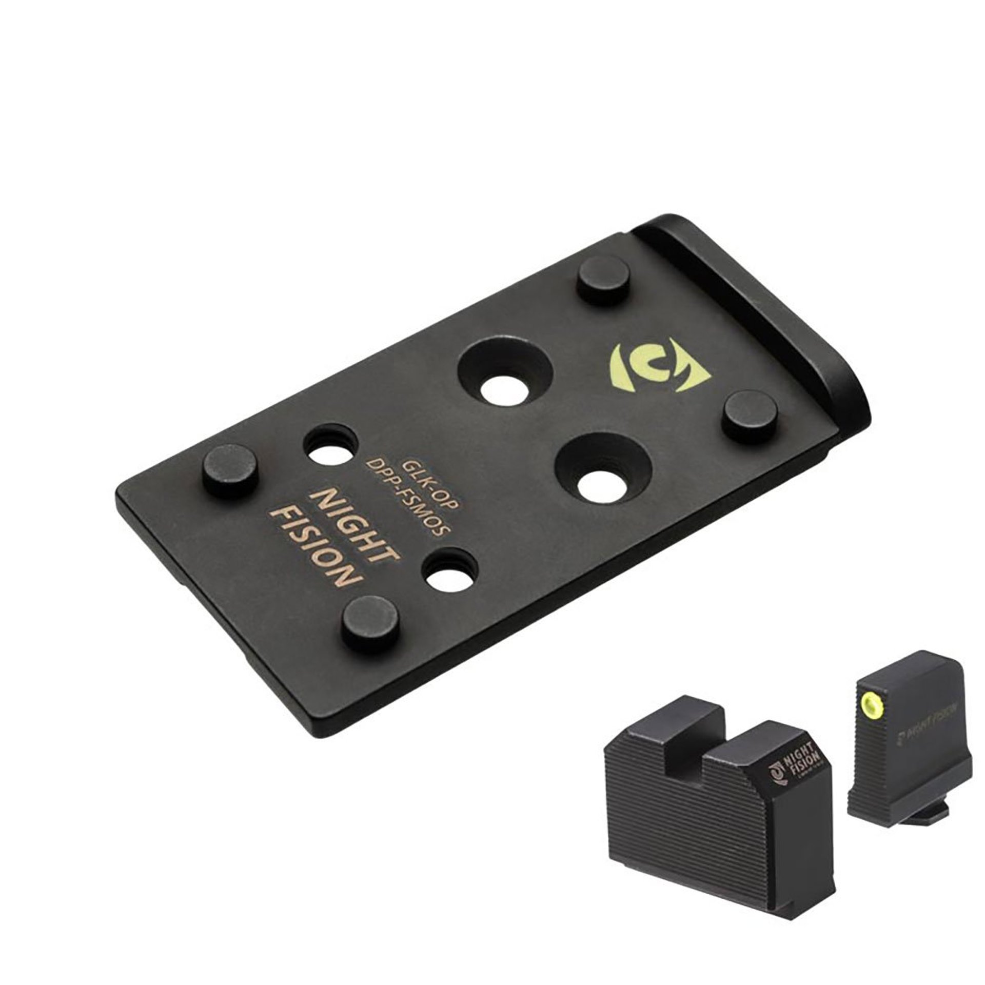 Opt Plate DPP/Romeo Pro w/Trit Front Sight for Glock FS MOS