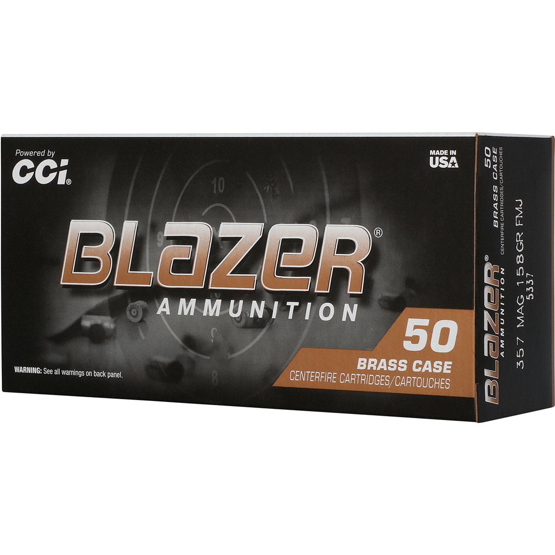 Blazer Brass 357 Mag 158gr FMJ 1250 FPS 50/Box
