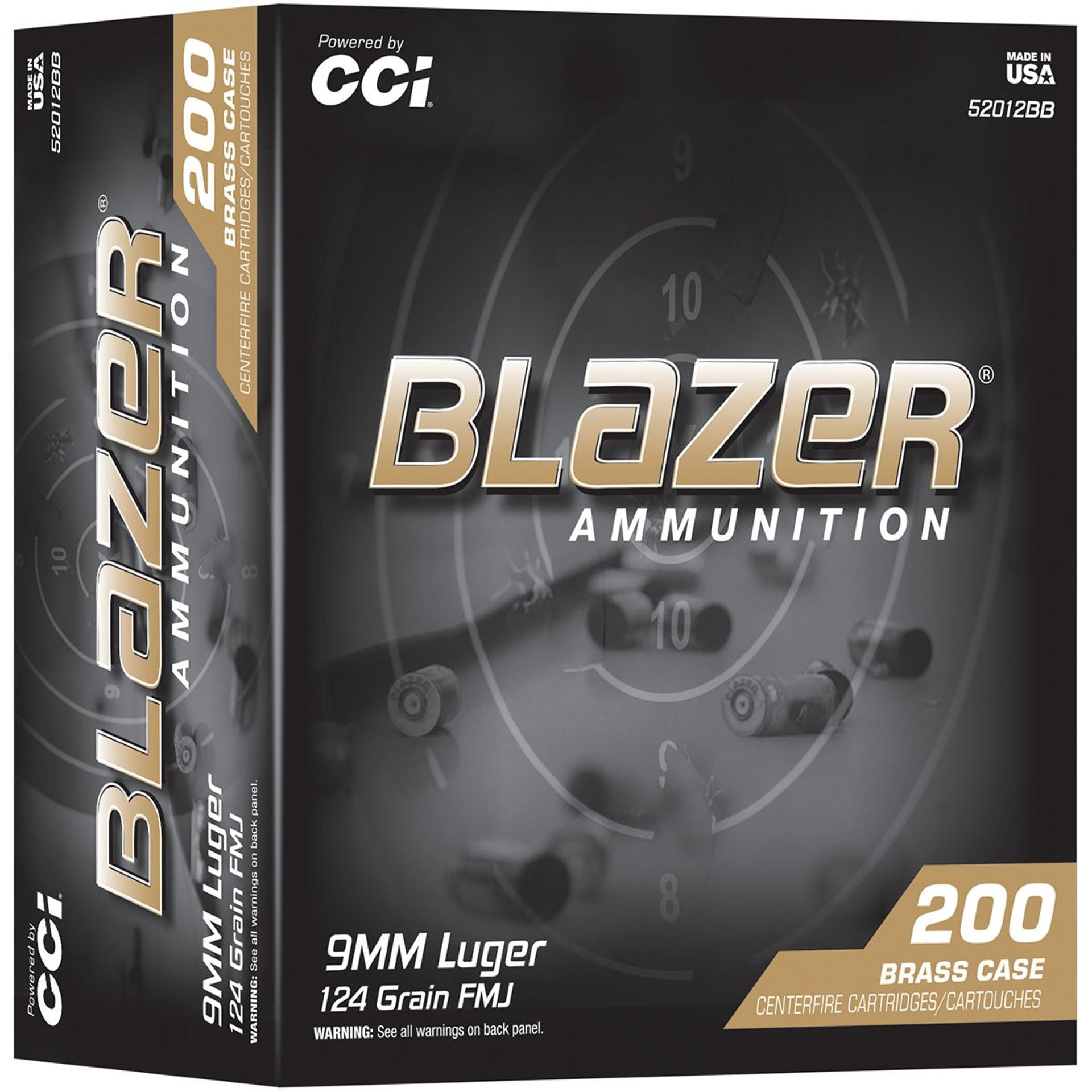 Blazer Brass 9mm Luger 124gr FMJ 1090 FPS 200/Box