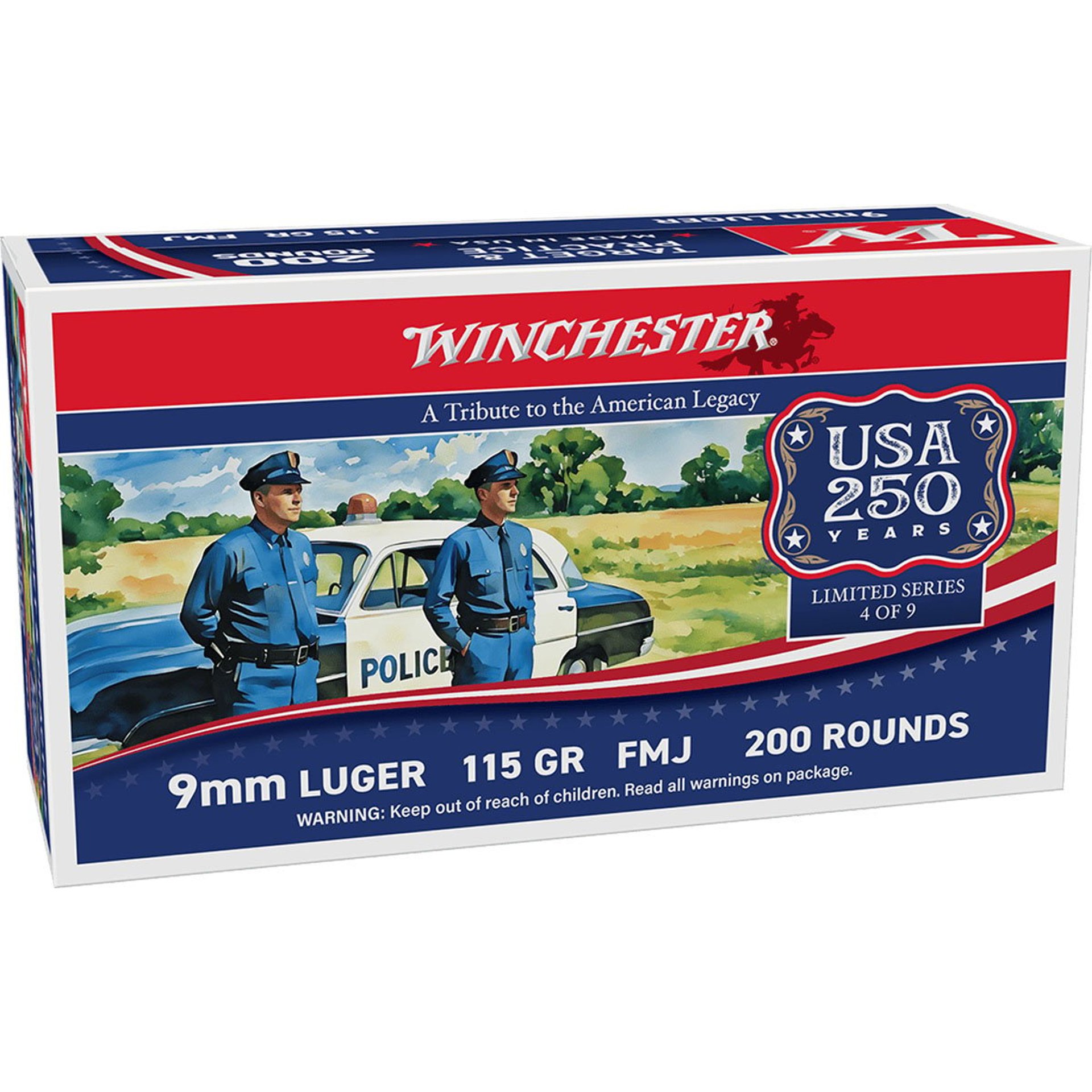 USA White Box 9mm Luger 115gr FMJ 200/Box