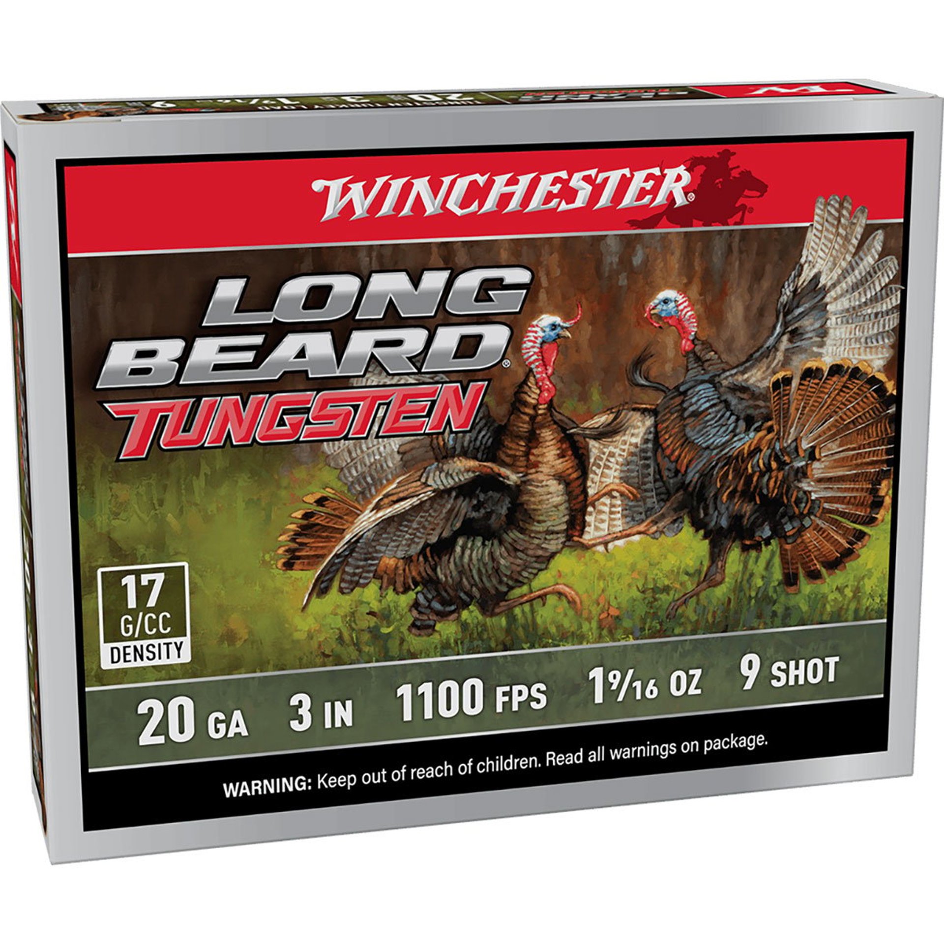 Long Beard Tungsten 20GA 3" 1-9/16oz #9 Shot 1100 FPS 5/Box