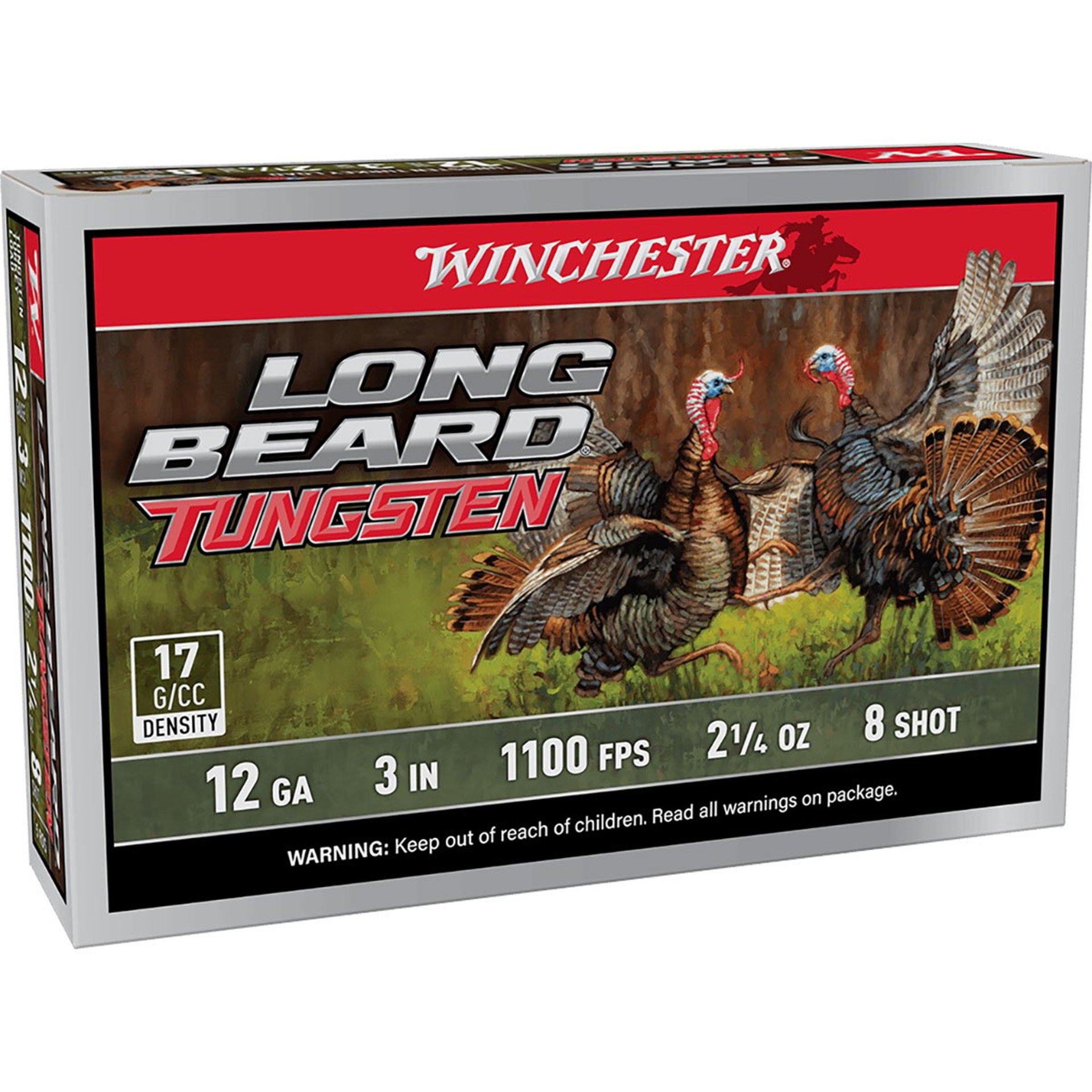 Long Beard Tungsten 12GA 3" 2-1/4oz #8 Shot 1100 FPS 5/Box