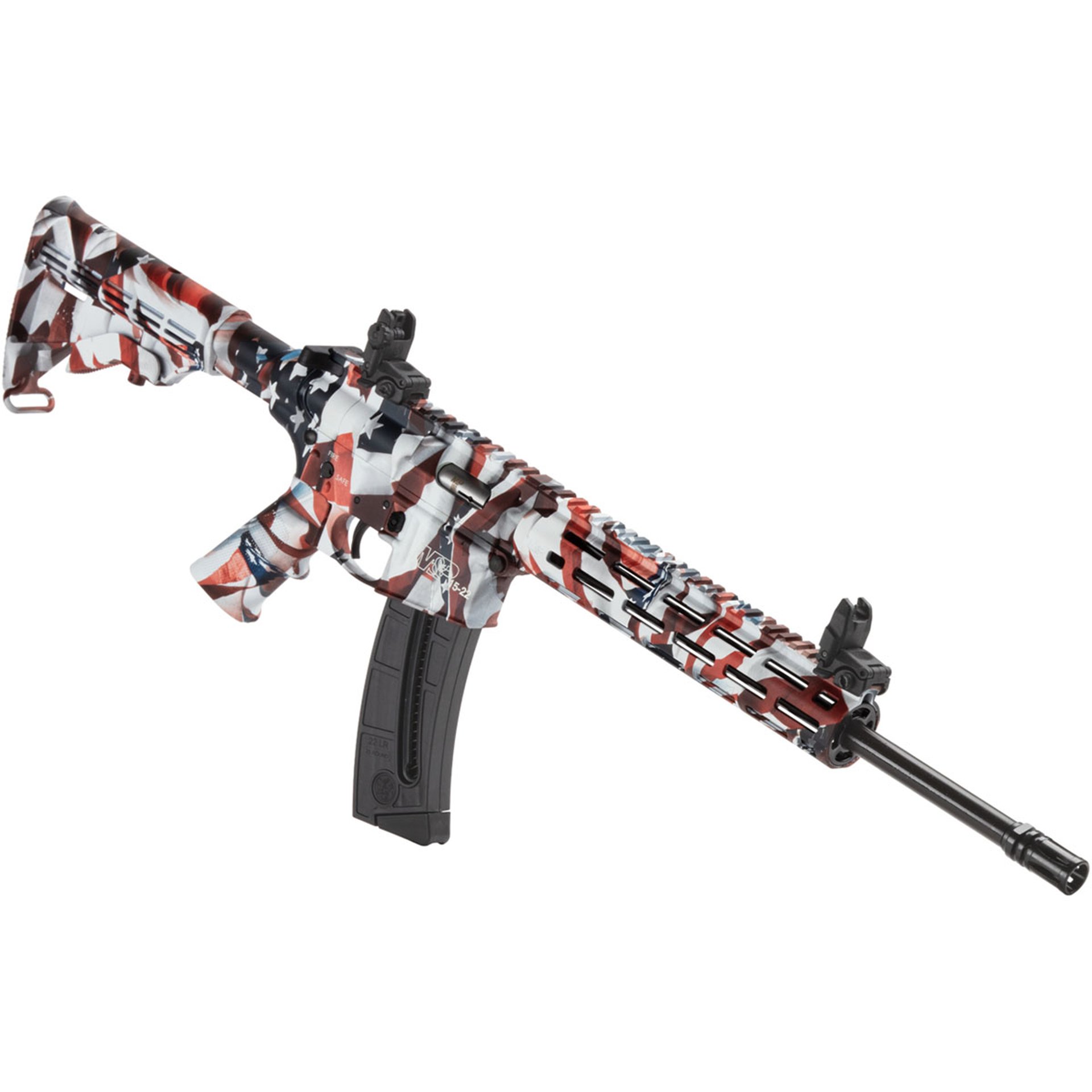 M&P 15-22 Sport Flag 22 LR 16.5" BBL (1)25RD Mag RWB