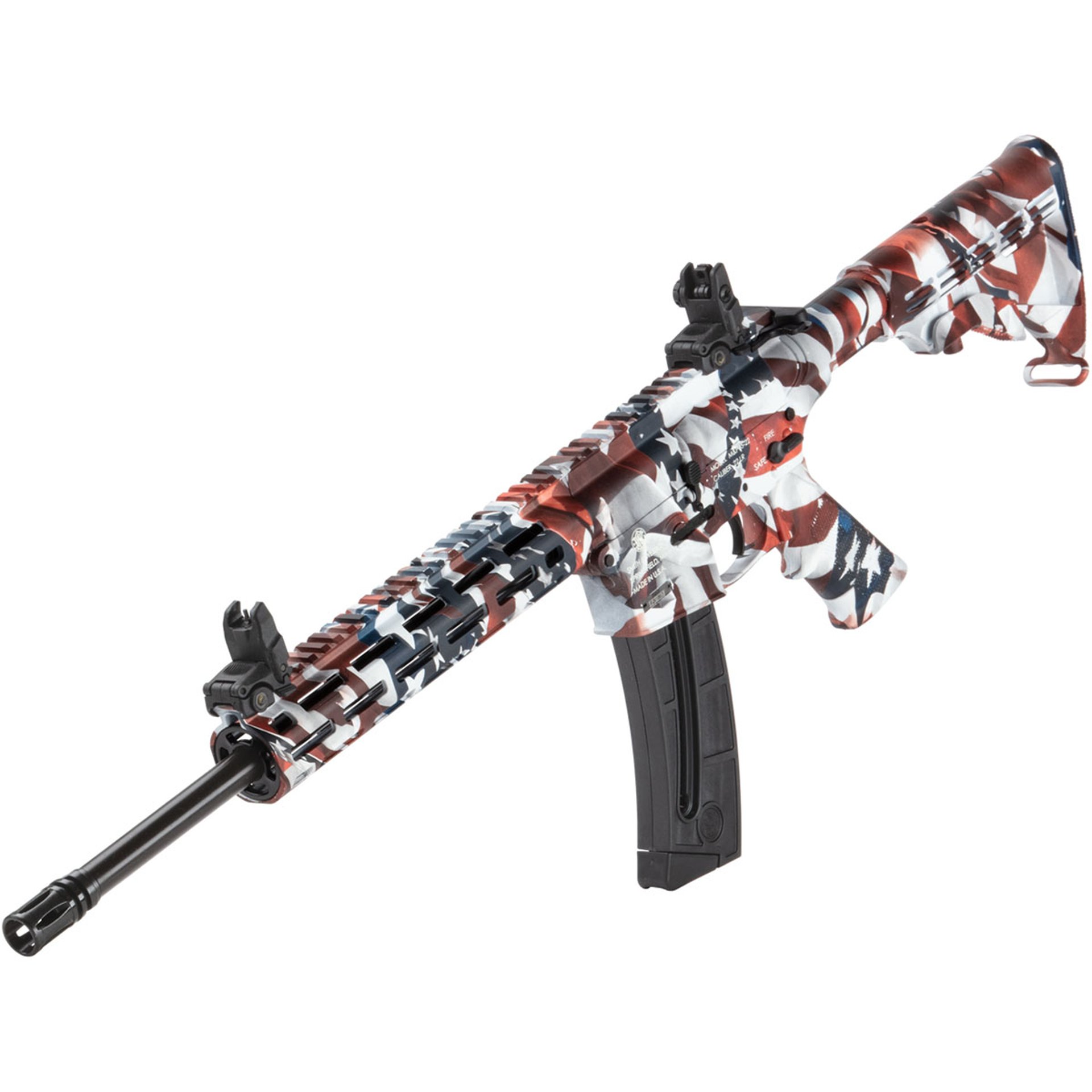 M&P 15-22 Sport Flag 22 LR 16.5" BBL (1)25RD Mag RWB