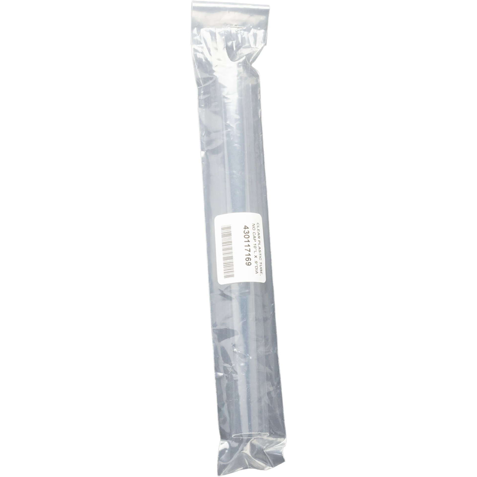 Clear Plastic Tube, No Cap 10"L X .9"DIA