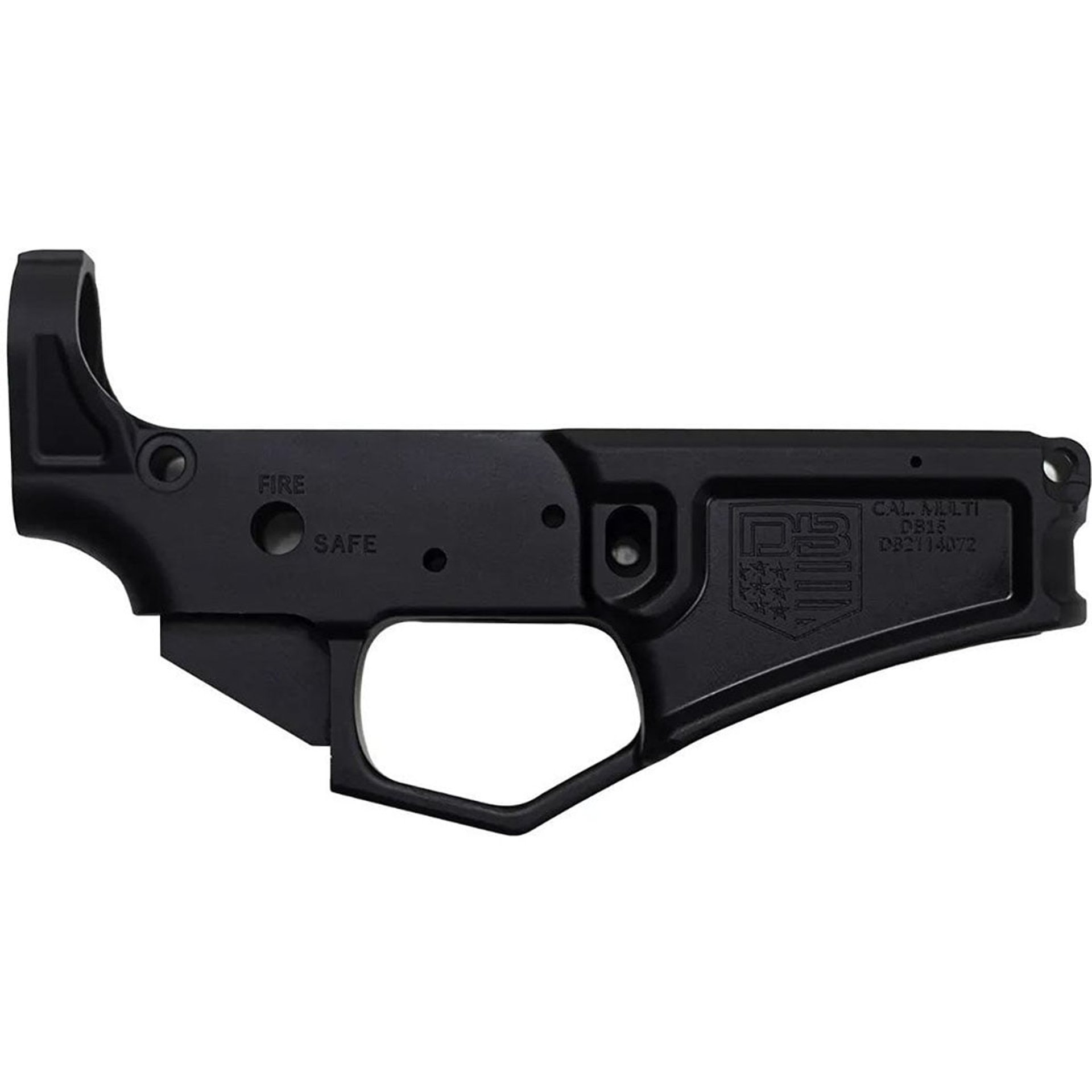 DB15 Black/Gold Series Multi Caliber Stripped Lower Receiver