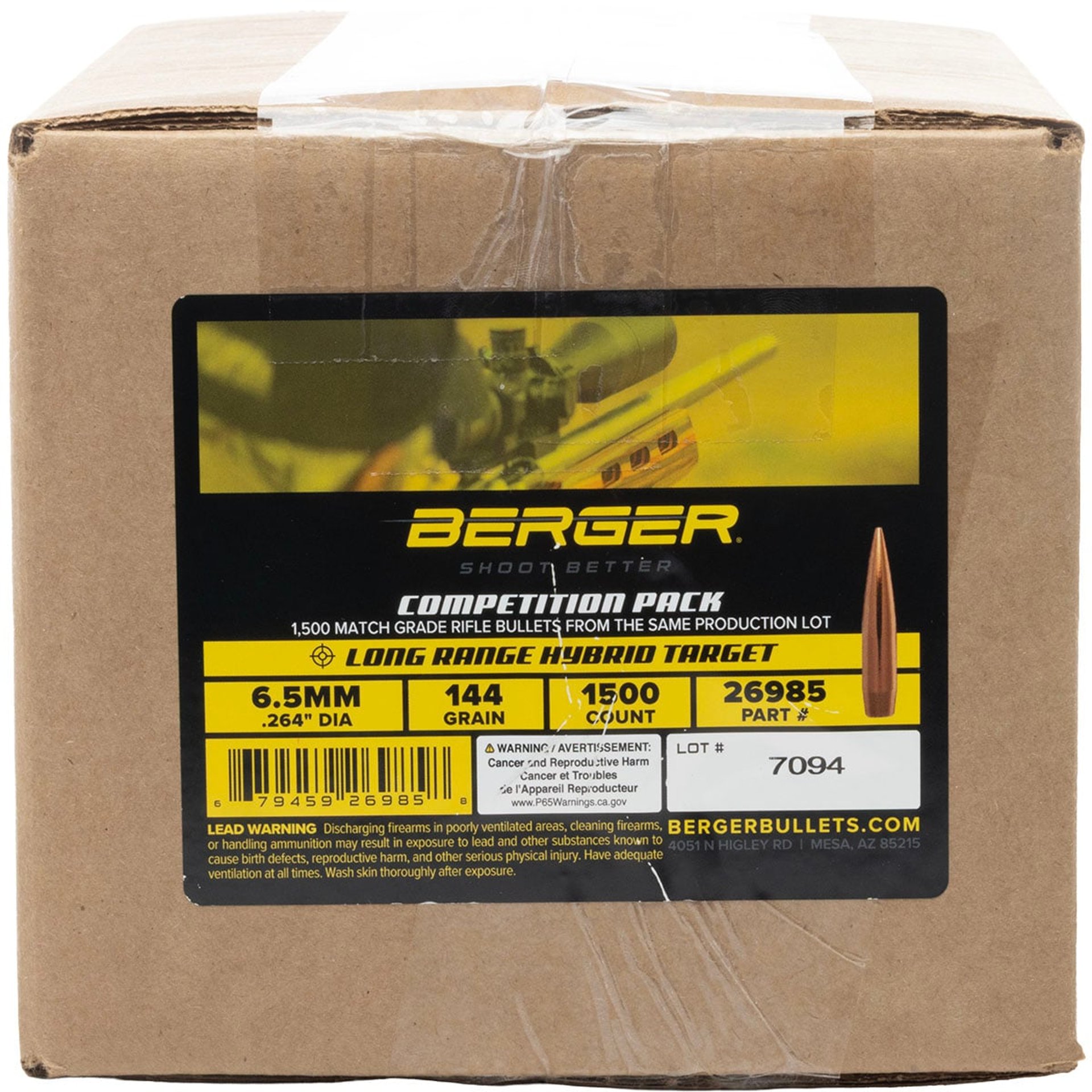 6.5mm (0.264") 144gr Long Range Hybrid Target 1500/Box