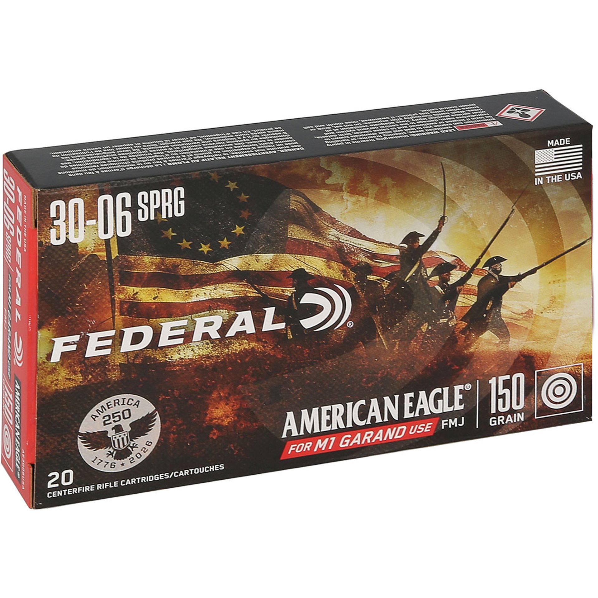 30-06 Springfield Garand 150gr Full Metal Jacket 20/Box
