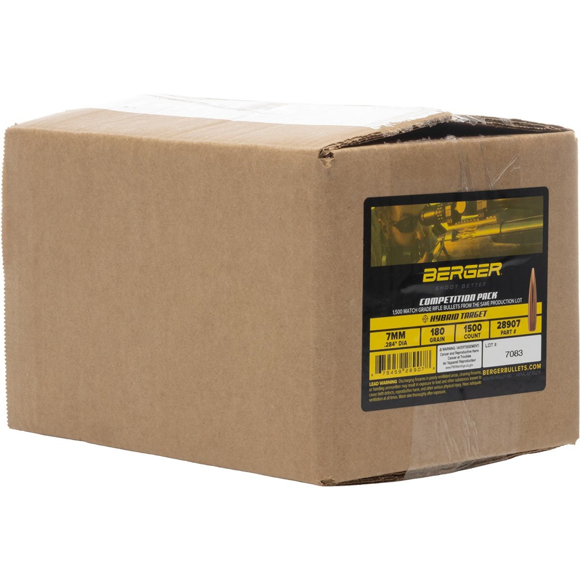 7mm (0.284") 180gr Hybrid Boat Tail 1500/Box