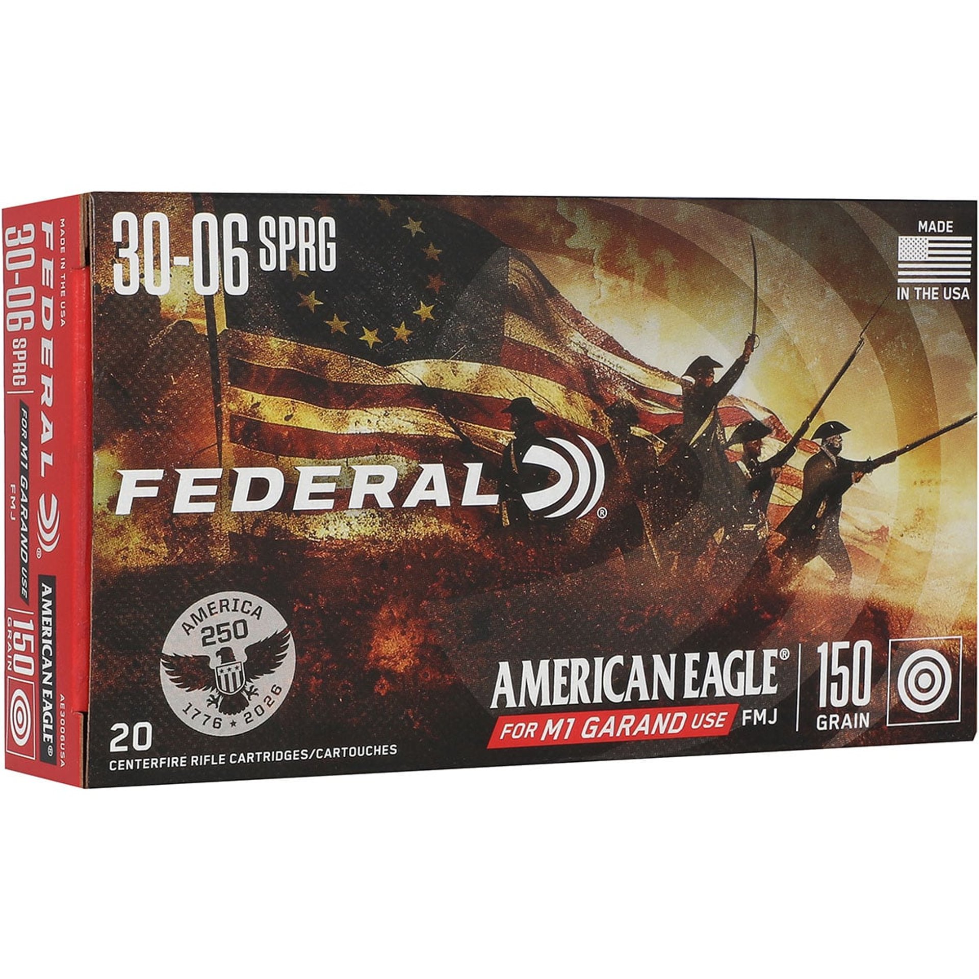 30-06 Springfield Garand 150gr Full Metal Jacket 20/Box