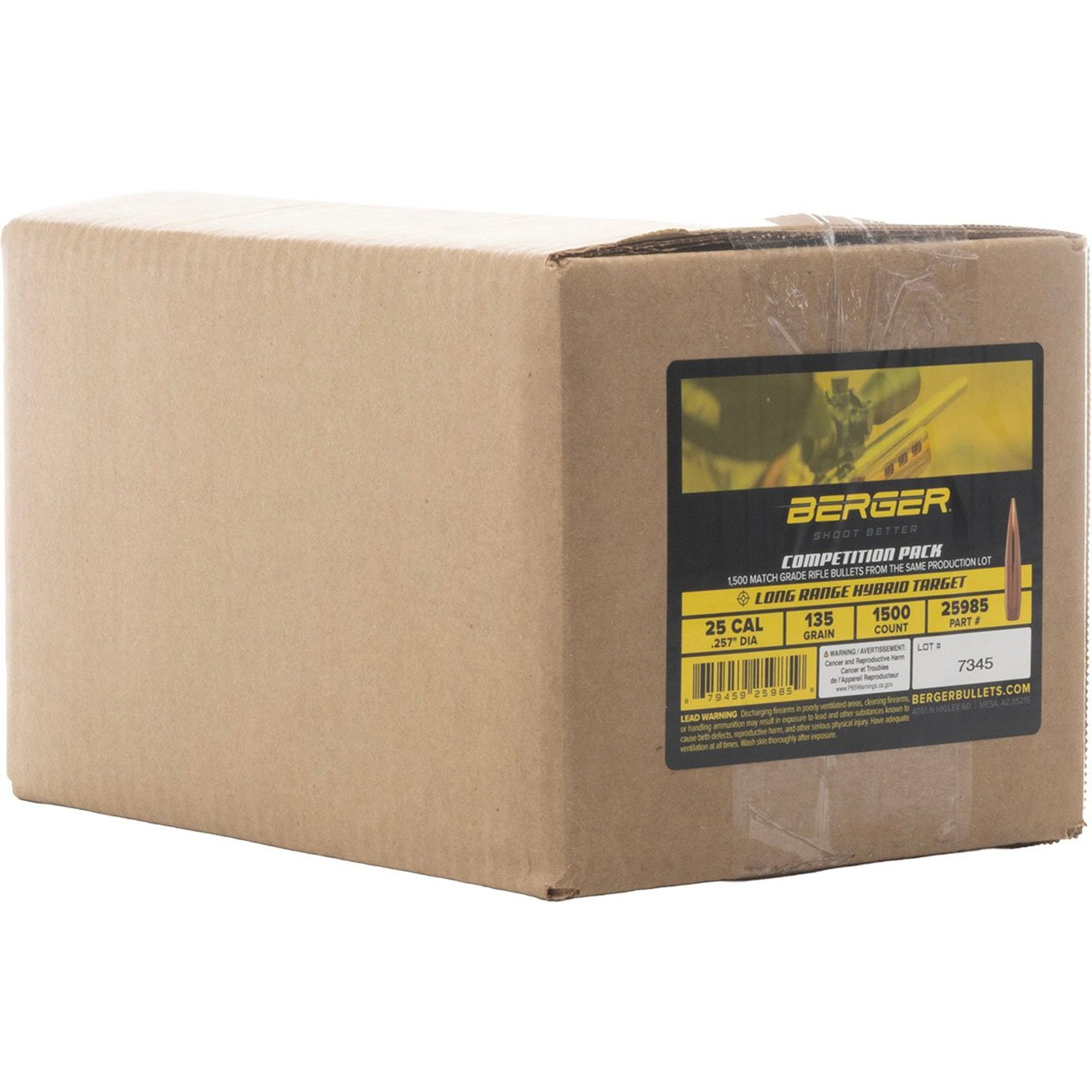 25 Caliber (0.257") 135gr LR Hybrid Target BT 1500/Box