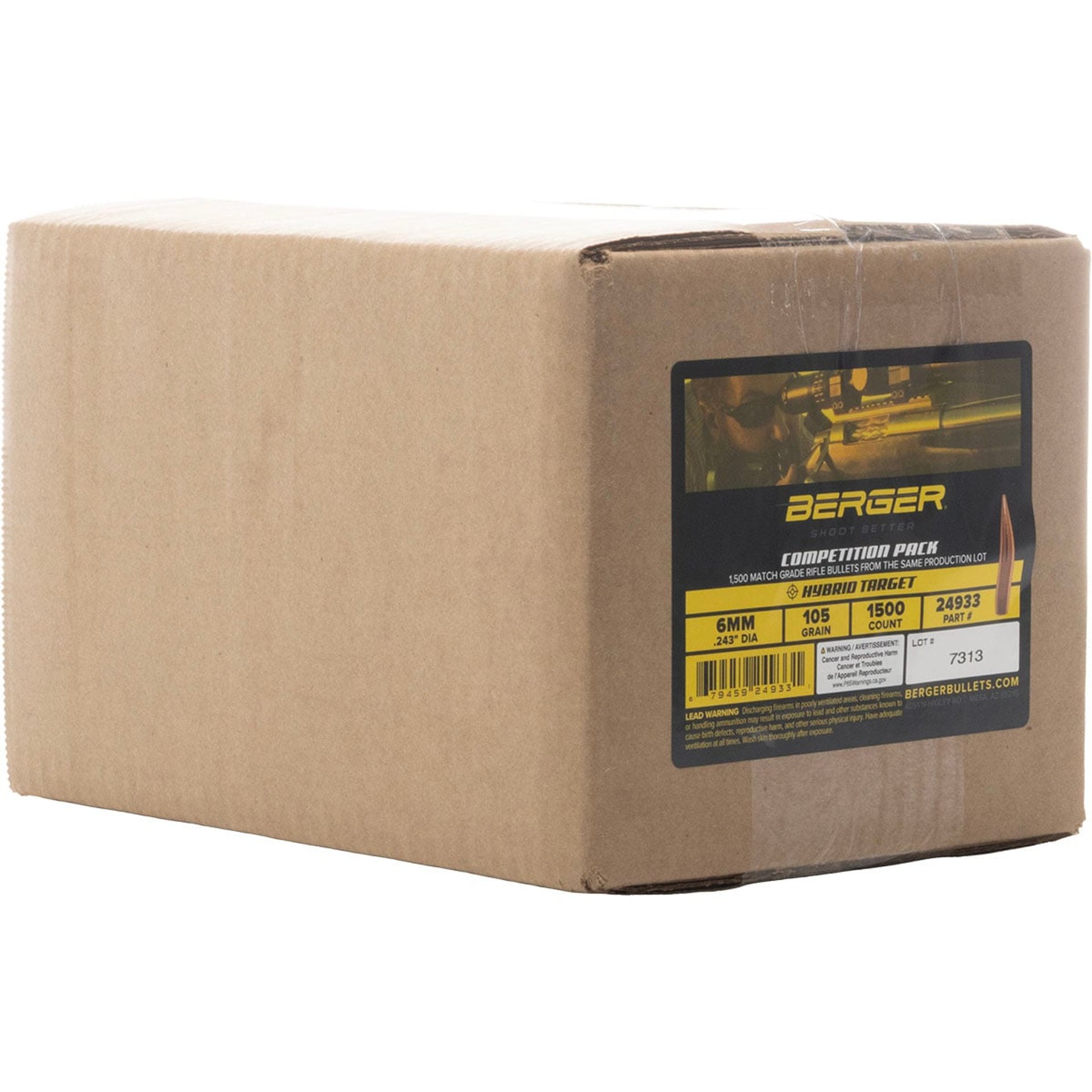 6mm (0.243") 105gr Hybrid Boat Tail 1500/Box
