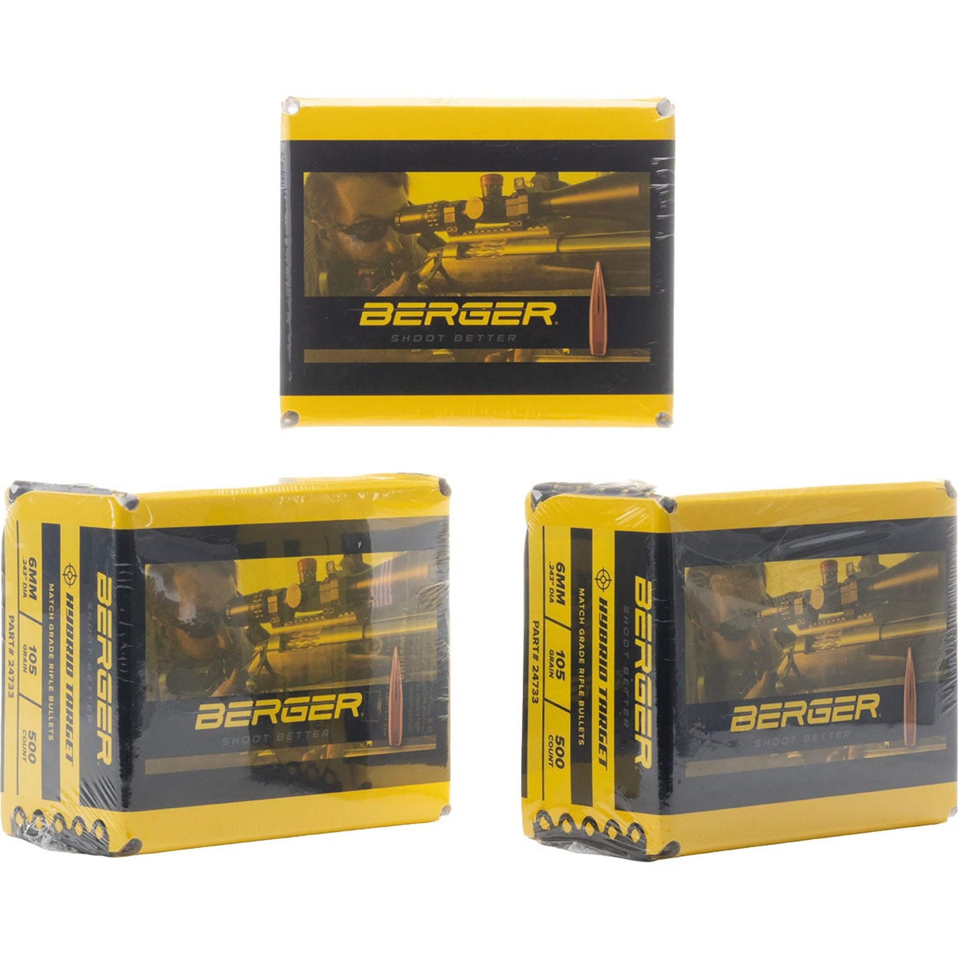 6mm (0.243") 105gr Hybrid Boat Tail 1500/Box