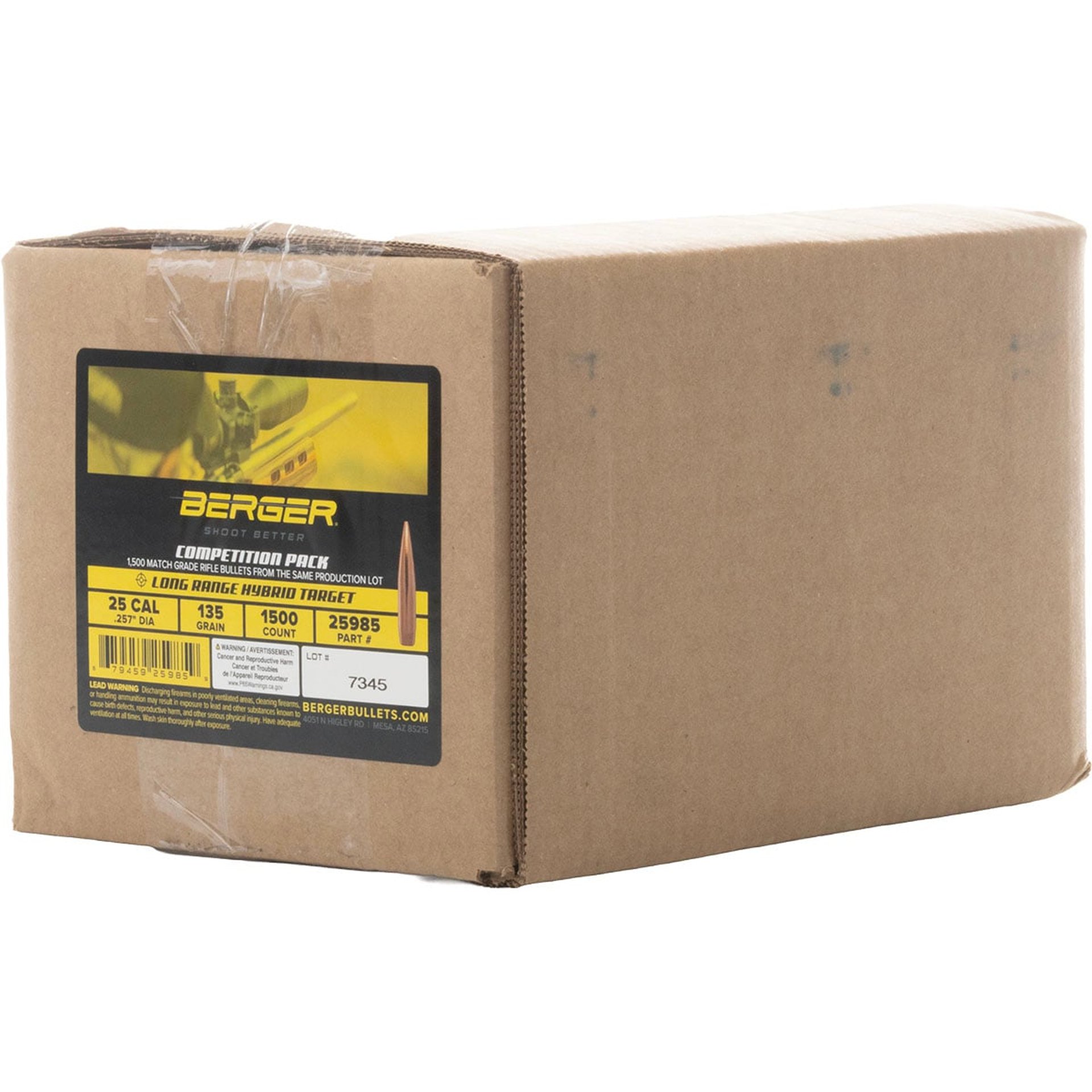 25 Caliber (0.257") 135gr LR Hybrid Target BT 1500/Box