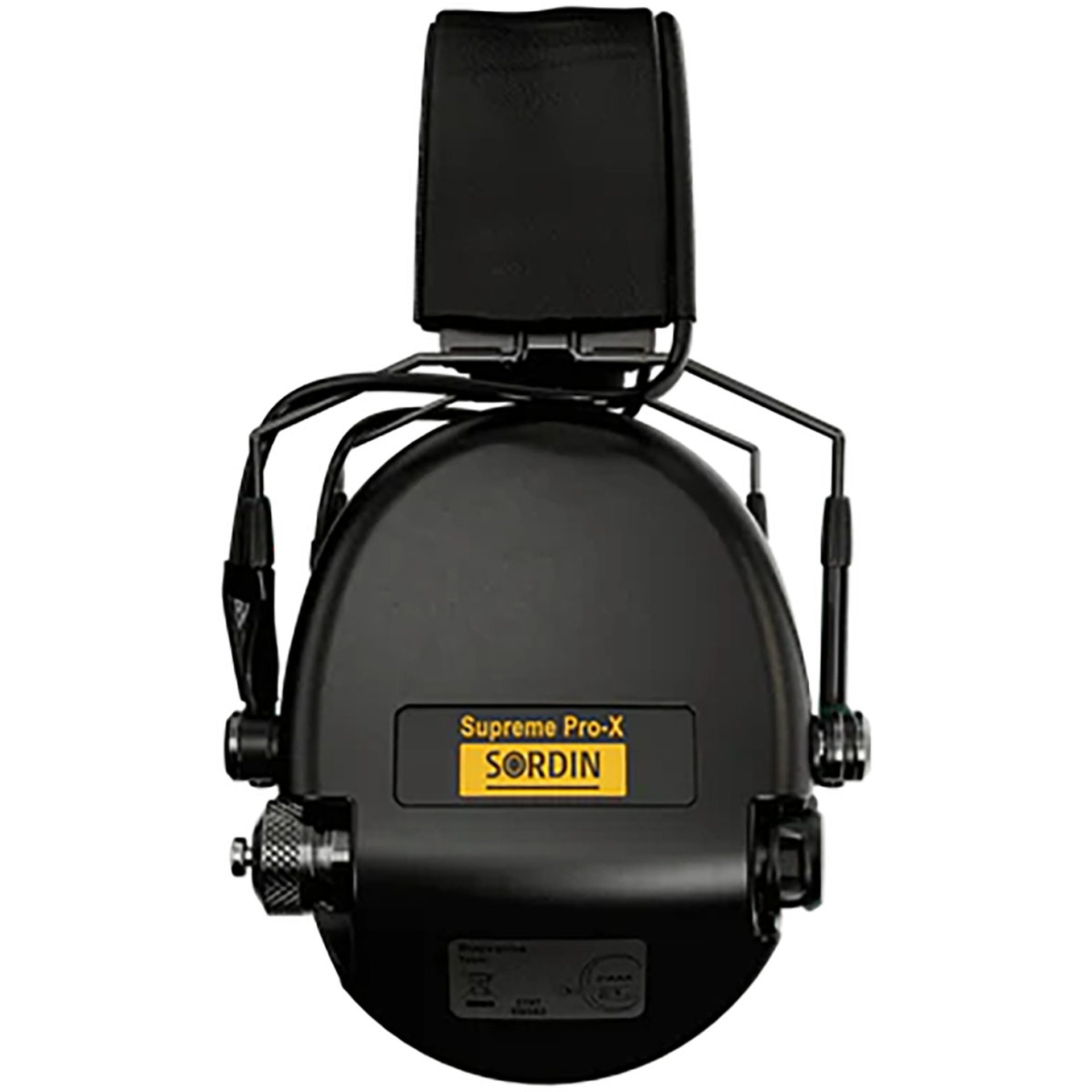 Sup Pro-X Slim Line Electronic Ear Muffs w/PVC Headband Blk