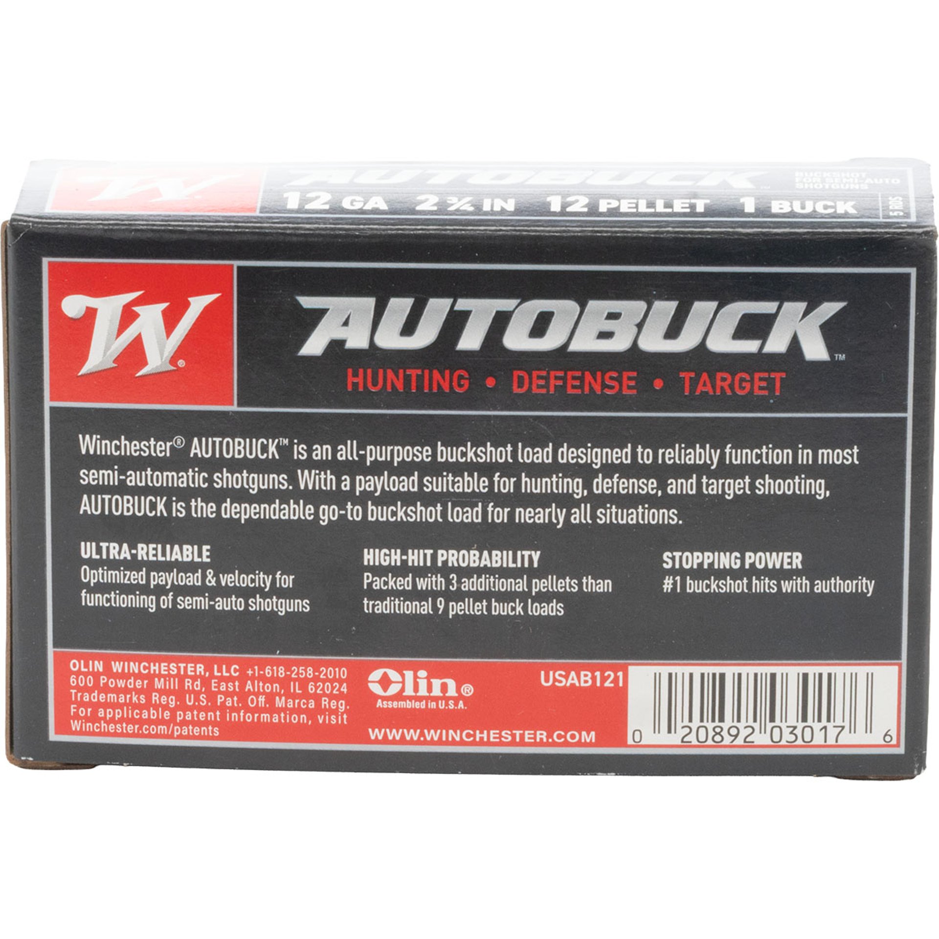 12GA 2-3/4" #1 Buckshot 5/Box