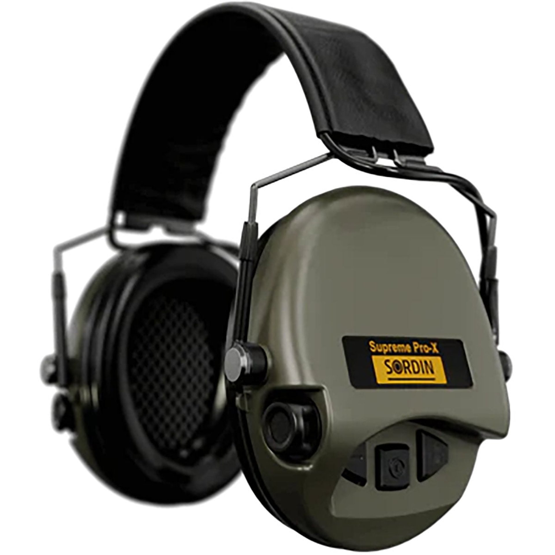 Sup Pro-X Slim Line Electronic Ear Muffs w/PVC Headband Grn