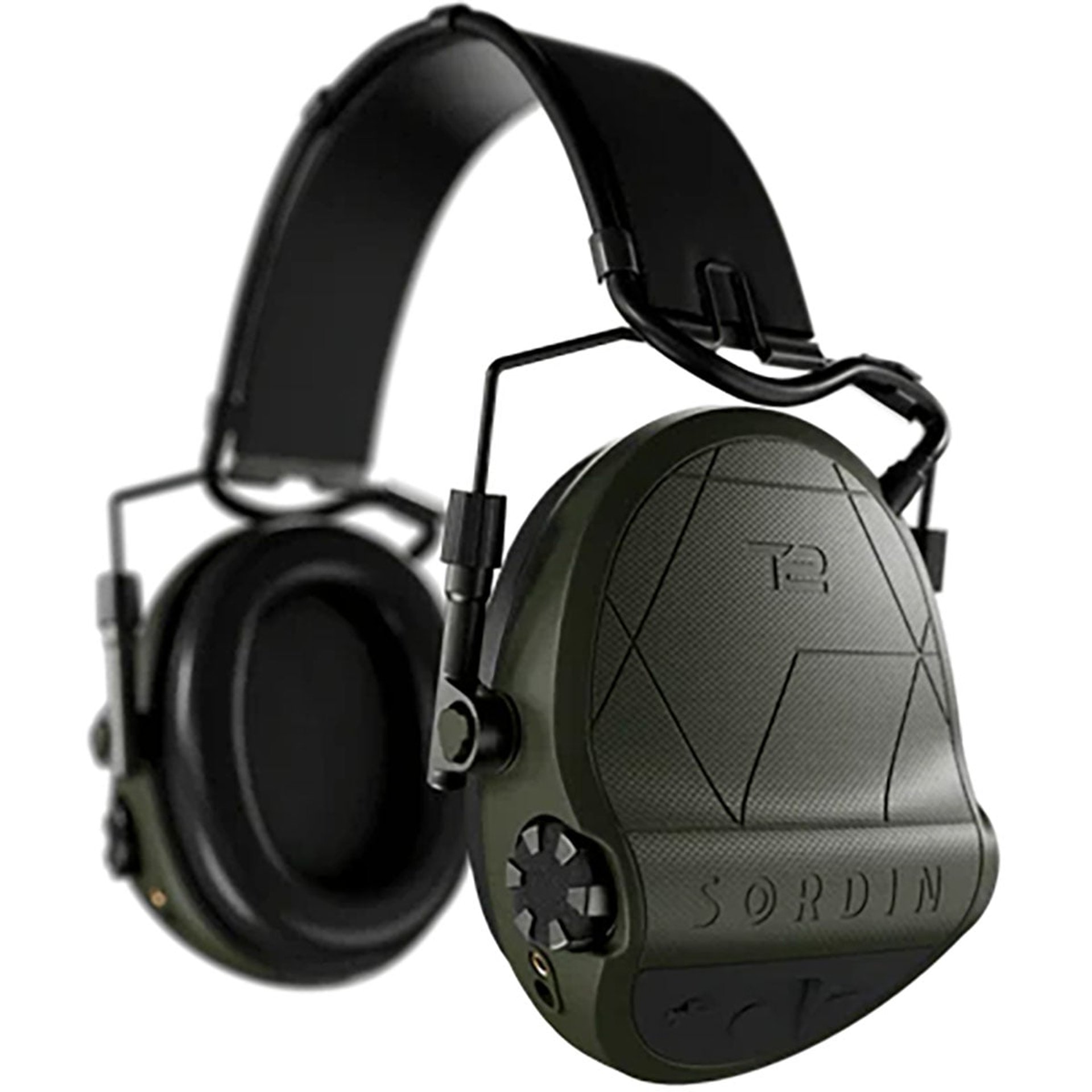 Supreme T2 Electronic Ear Muff w/Leather Headband Green