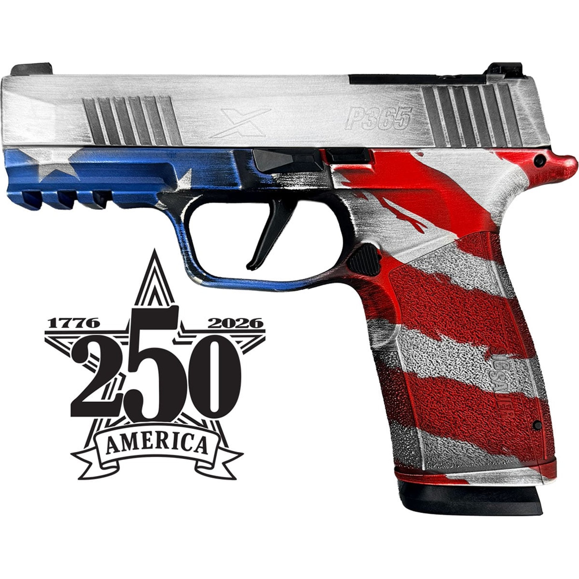 P365 XMACRO 9mm 3.7"(2)17RD Mags 250th Anniversary Freedom