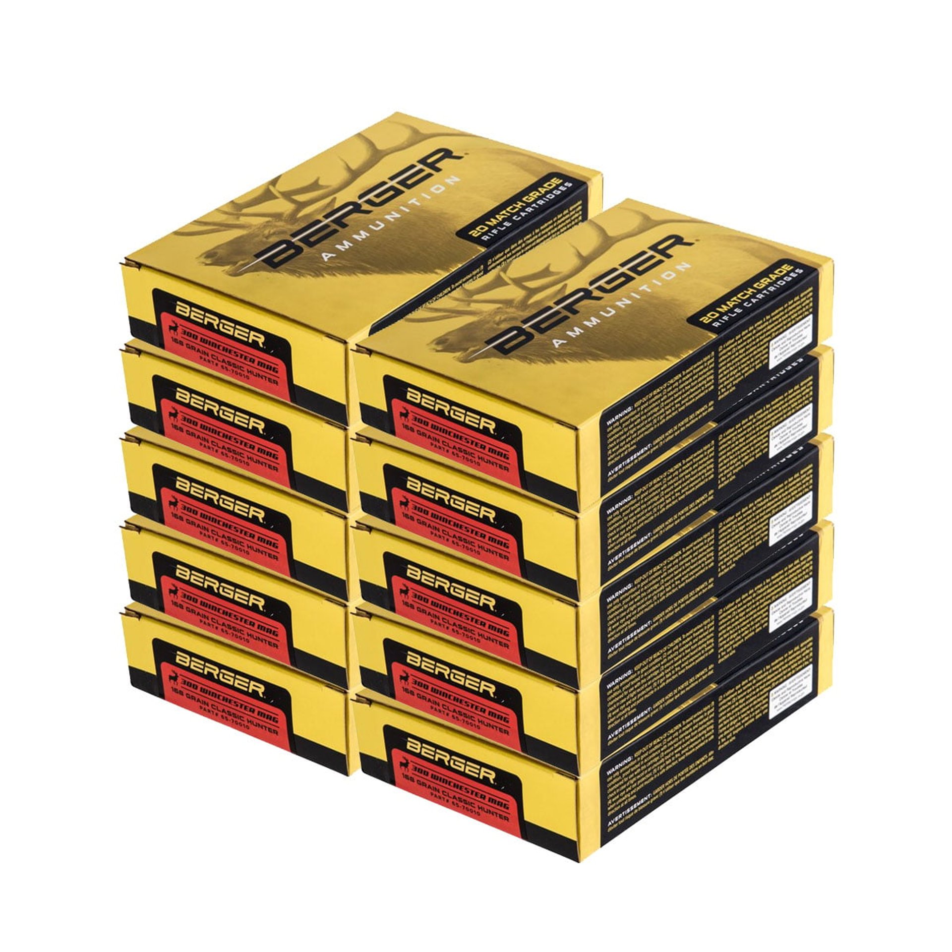 300 Winchester Magnum 168gr Hybrid Boat Tail 200/Case