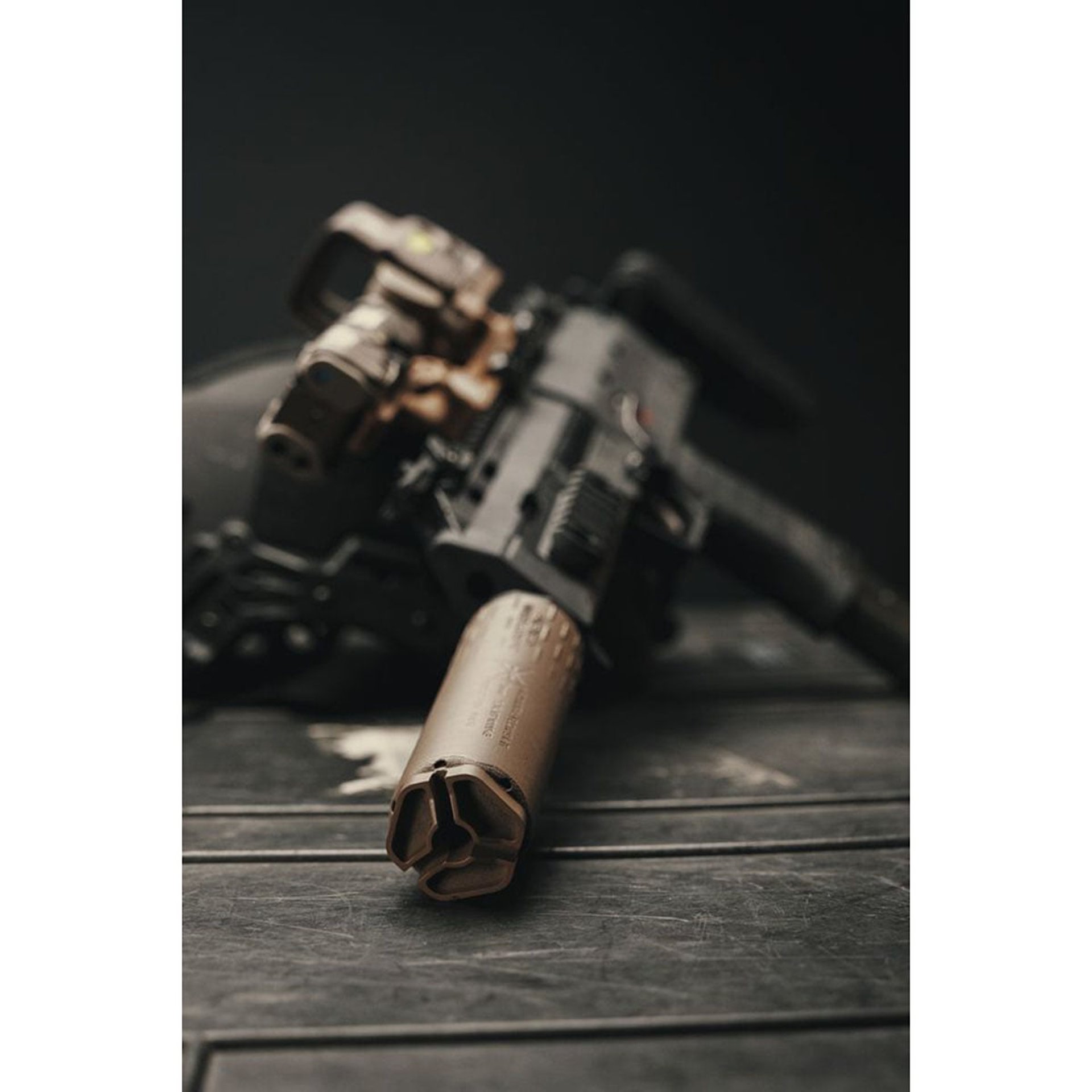 FLOW 9k Ti Multi Cal HUB Compatible Pistol Suppressor FDE