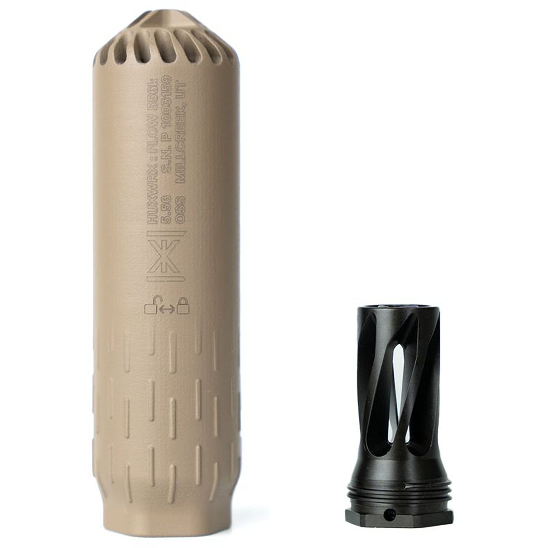 FLOW 556k Multi-Cal QD Rifle Suppressor w/Flash Hider FDE