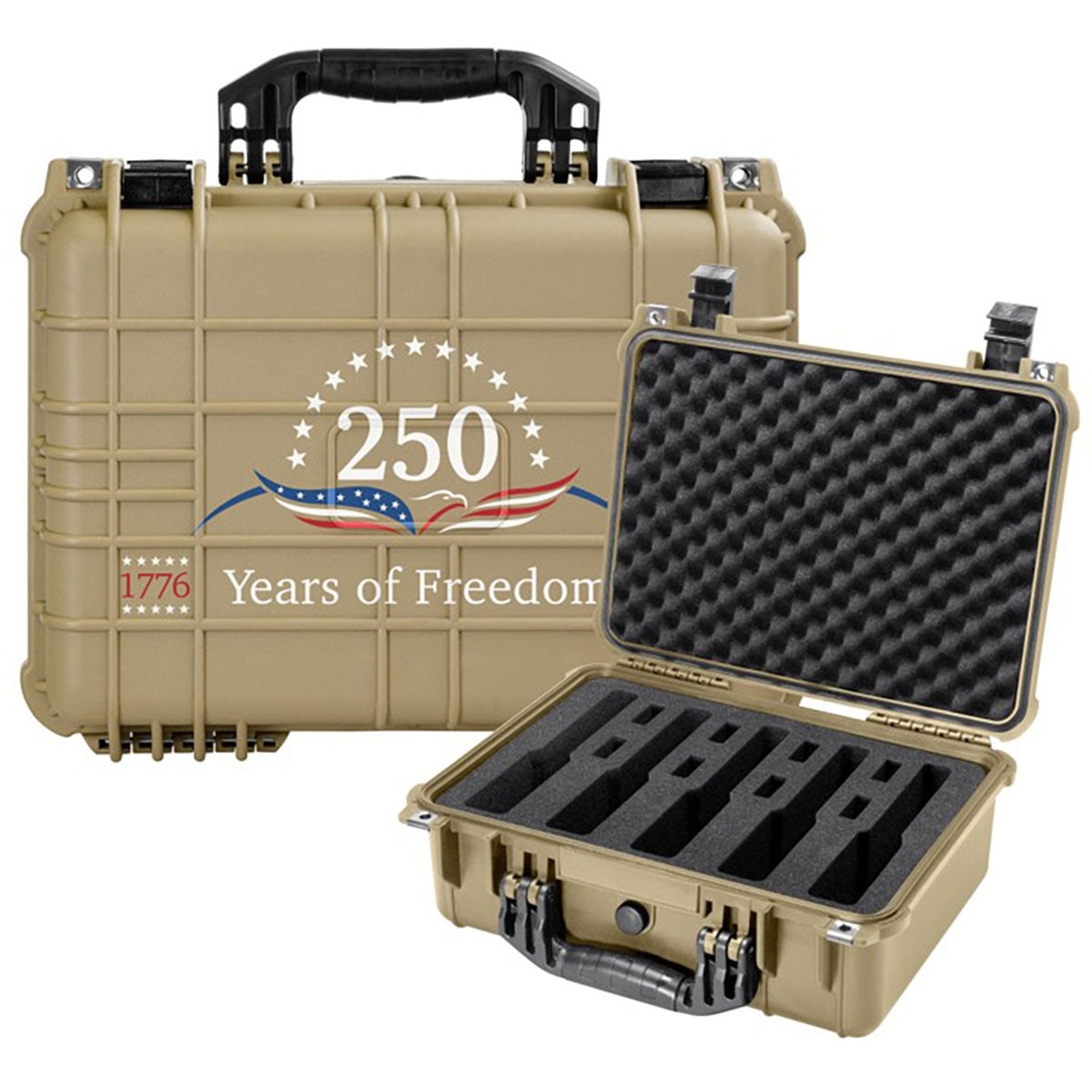 USA Printed 16" Pistol Case with Pre-Cut Gun Foam