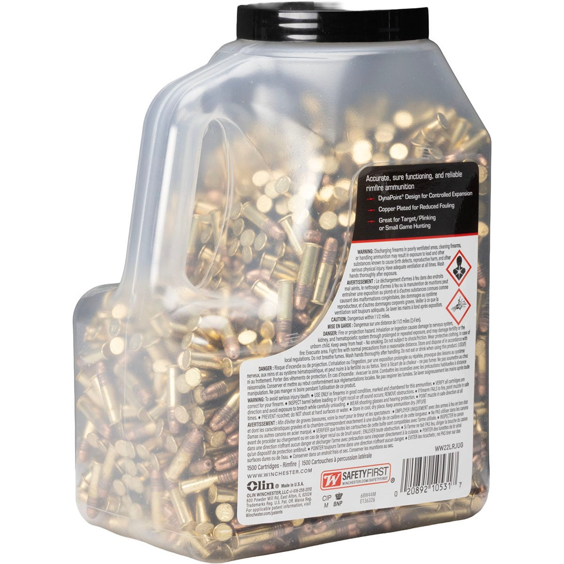 Wildcat 22 Long Rifle 40gr Dynapoint Copper Plated 1,500/Jug