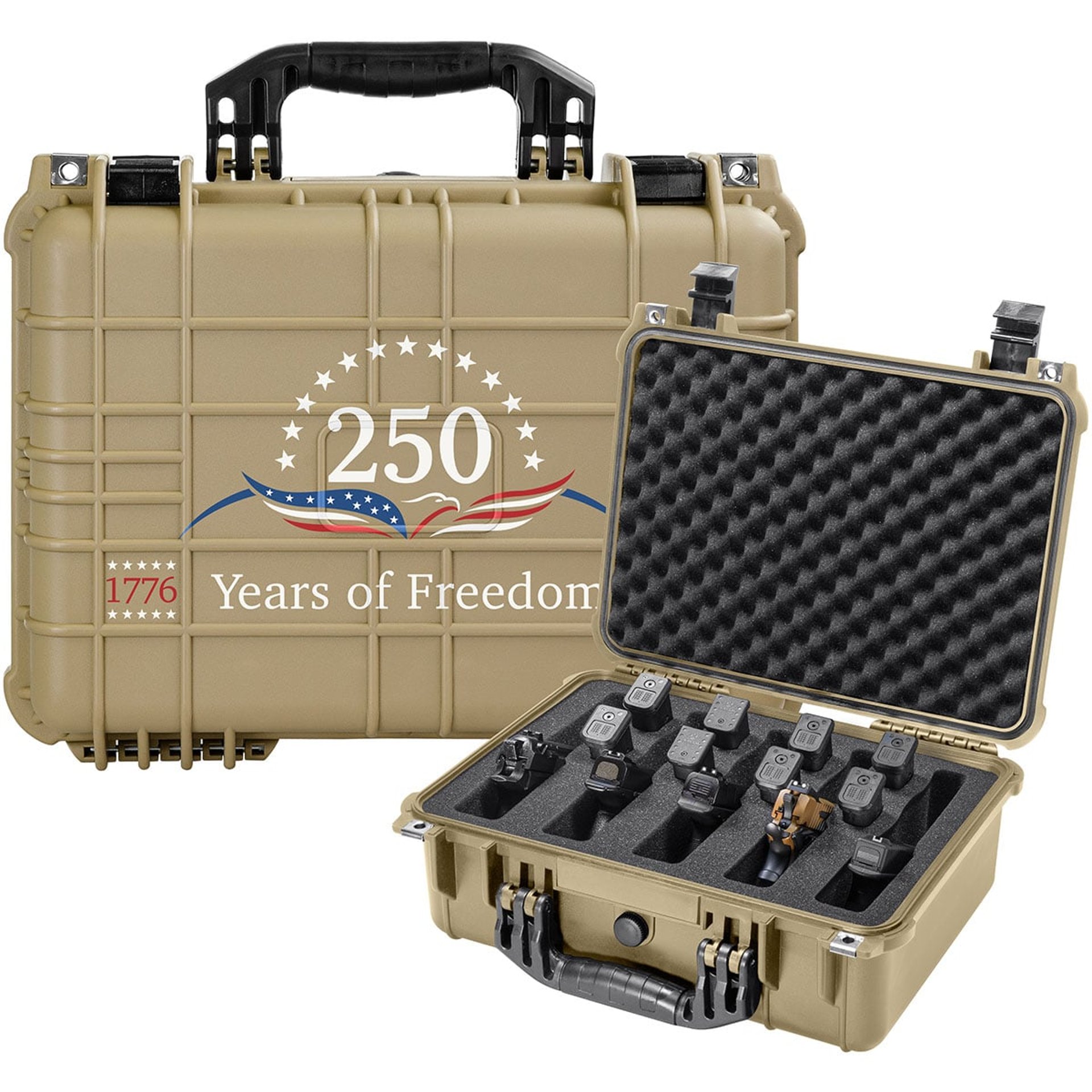 USA Printed 16" Pistol Case with Pre-Cut Gun Foam