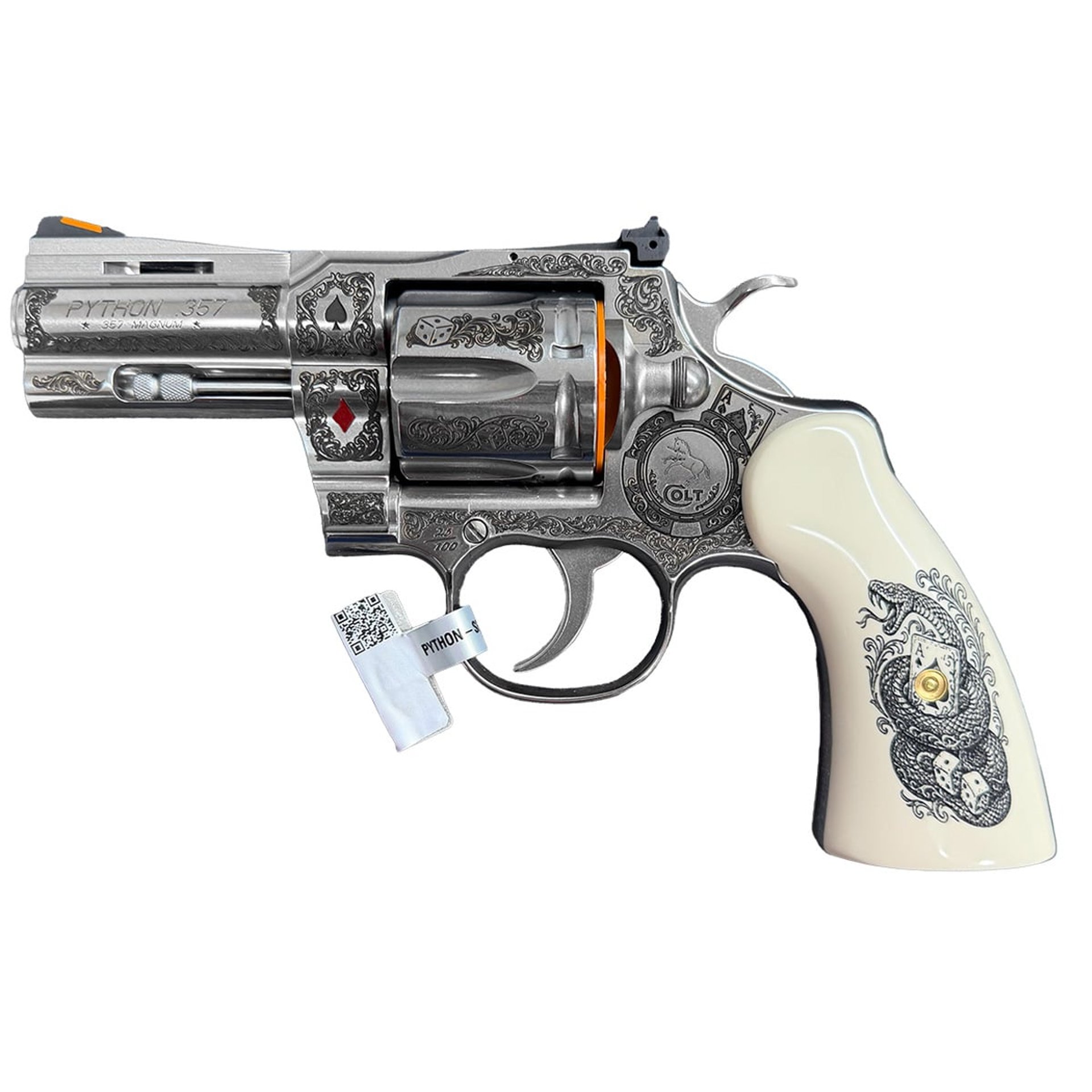 Python 357 Magnum/38 Special 3"BBL 6RD Stainless The Gambler