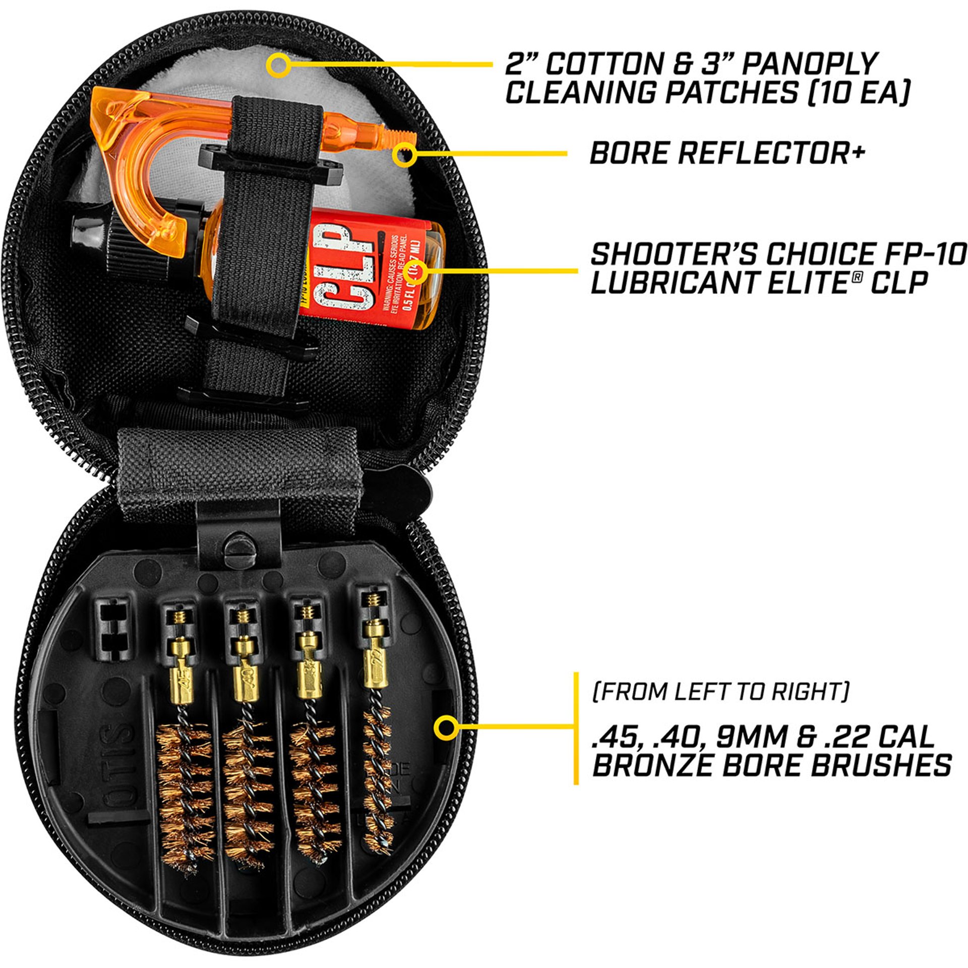 Universal Pistol Cleaning Kit .22, 9mm, 40cal/10mm,.45 Cal