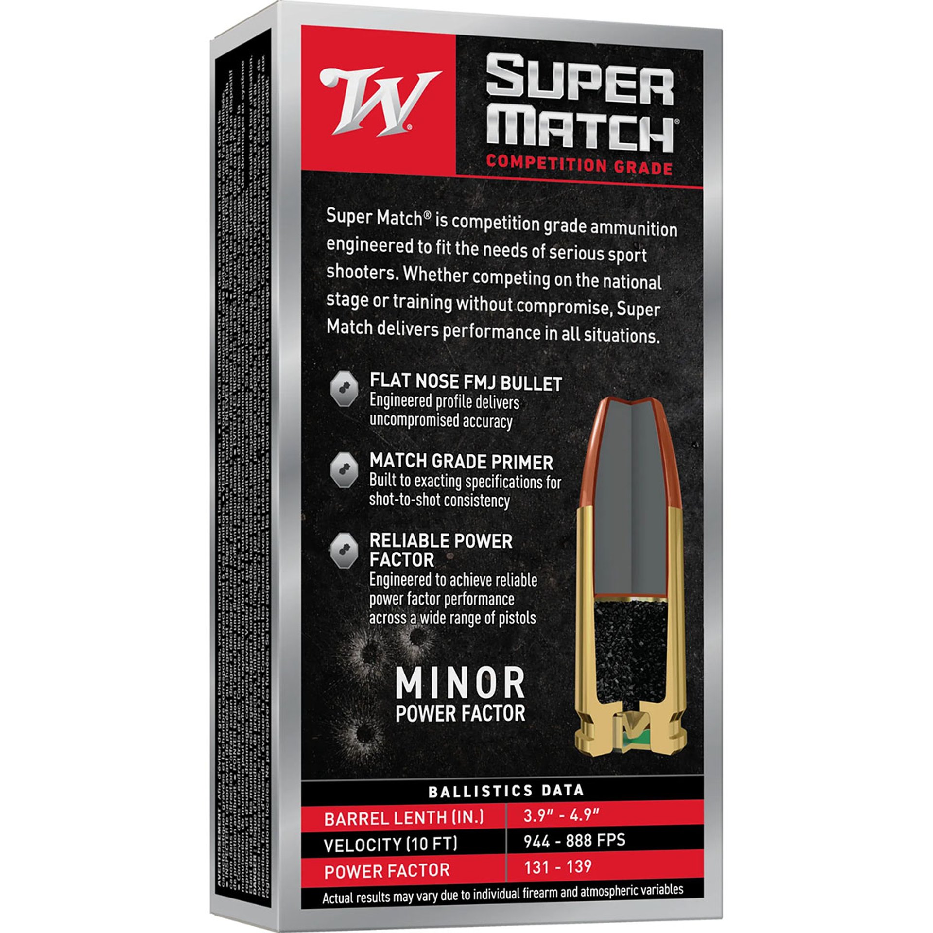 Super Match 9mm Luger 147gr FMJ-FN 50/Box