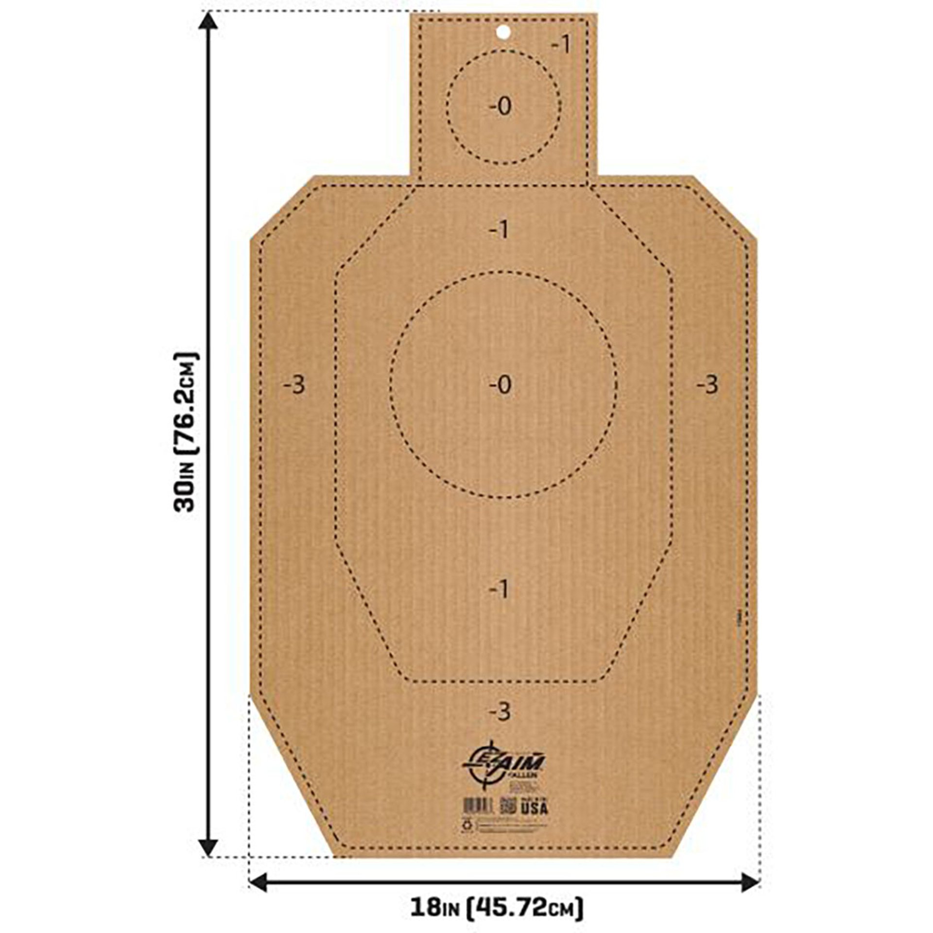 EZ Aim 18"x30" IPSC IDPA Silhouette Corrug Trgt/Backer 1/Pk