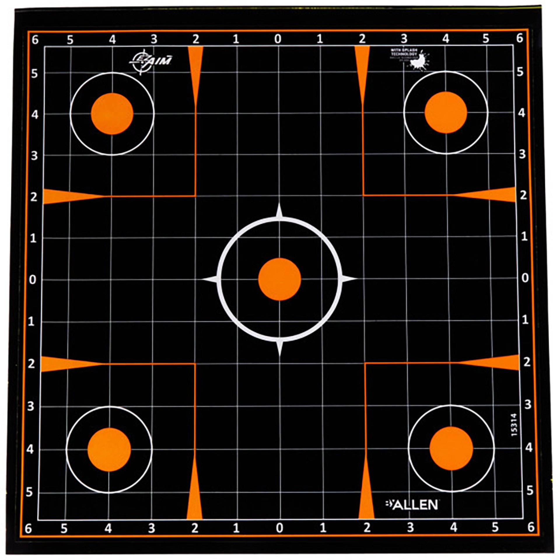 EZ AIM® SPLASH ADHESIVE SIGHT-IN GRID 12”X12” PAPER TARGETS