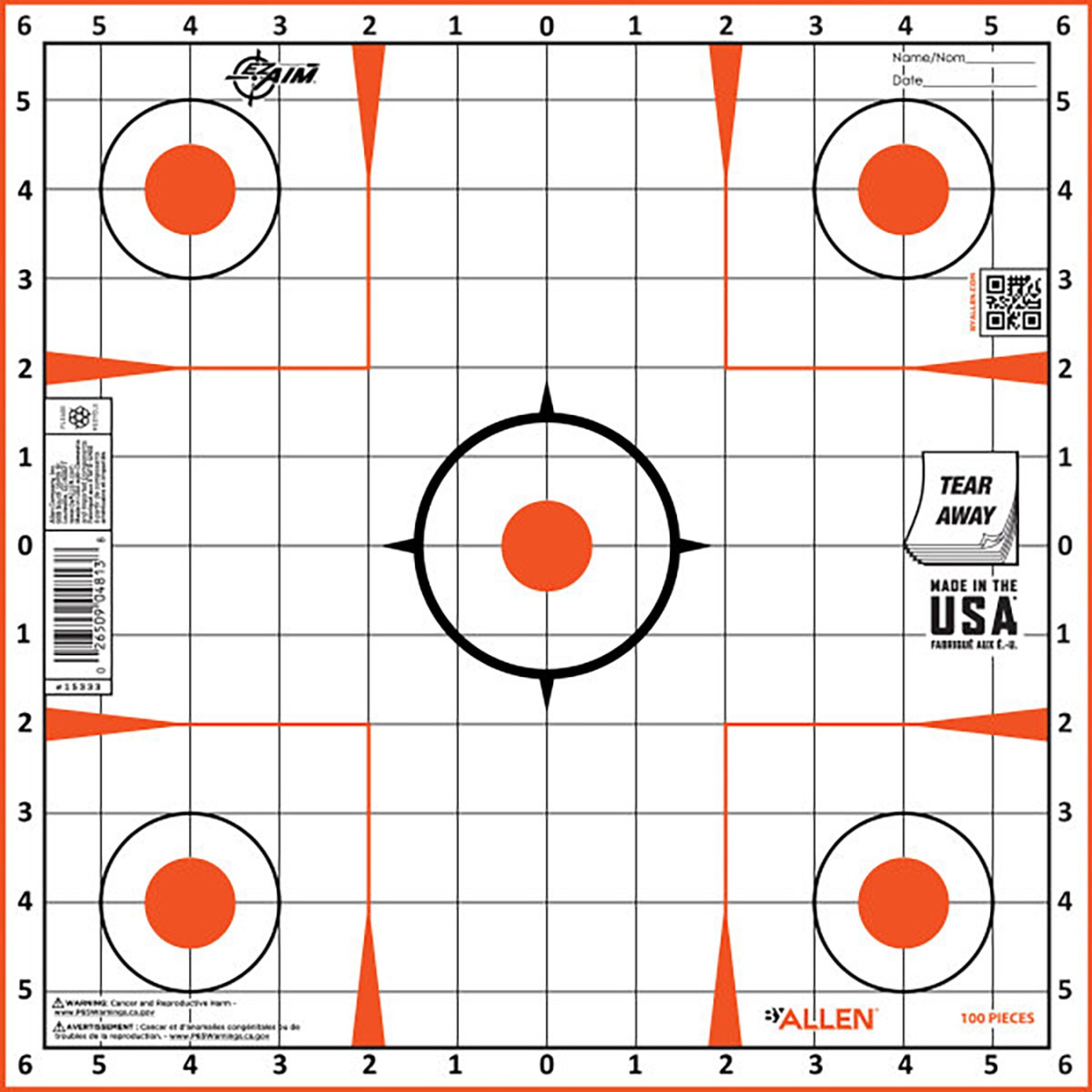 EZ Aim Sight-In Grid 12"x12" Paper Shooting Targets 100/Pack