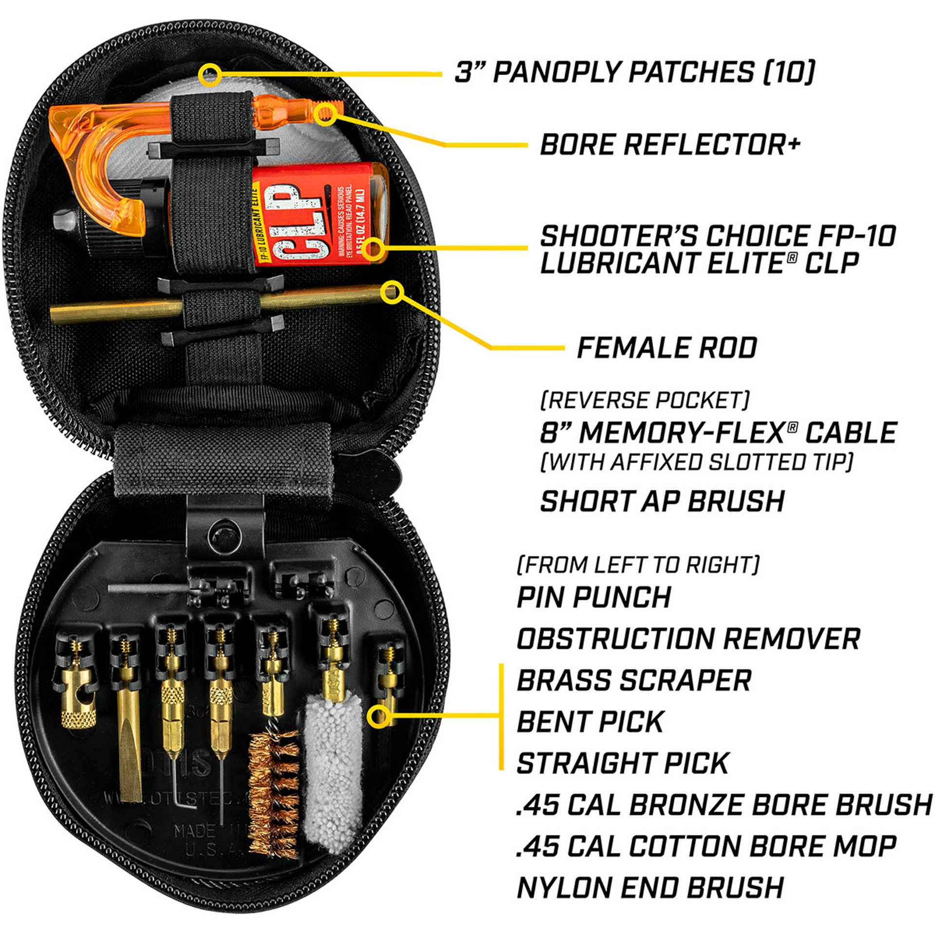 .45 Caliber Pistol Cleaning Kit