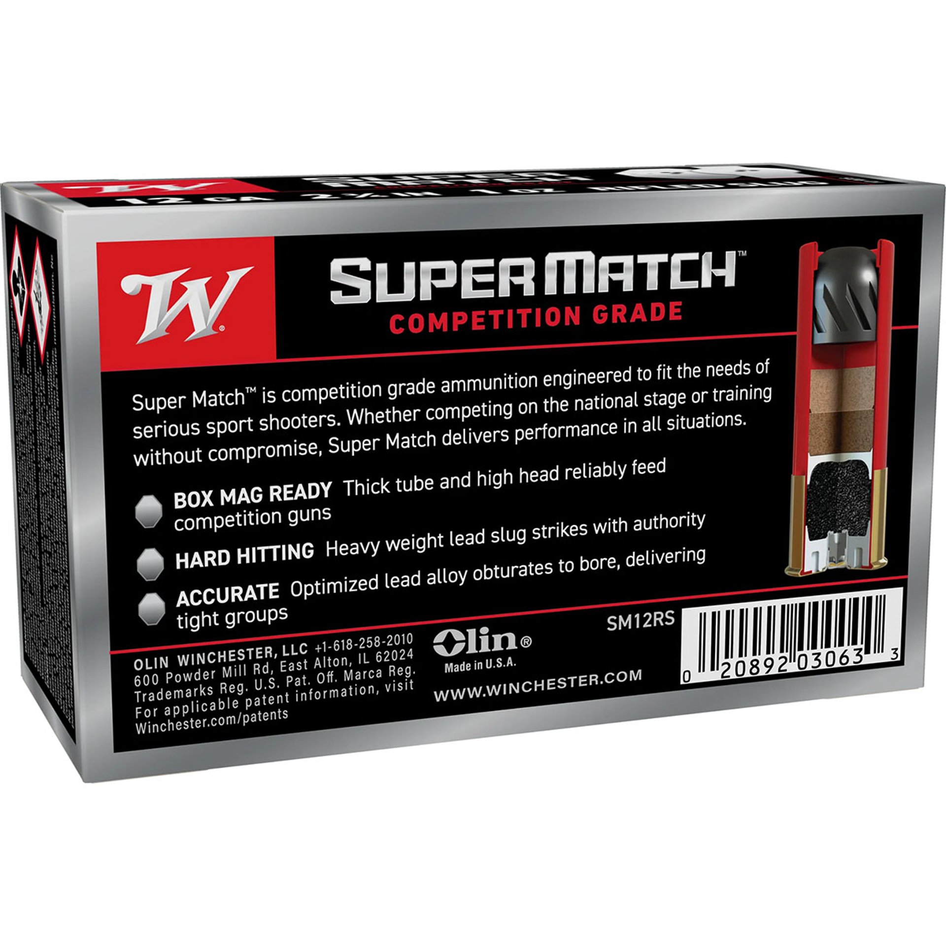 Super Match 12GA 2-3/4" 1oz Rifled Slug 10/Box