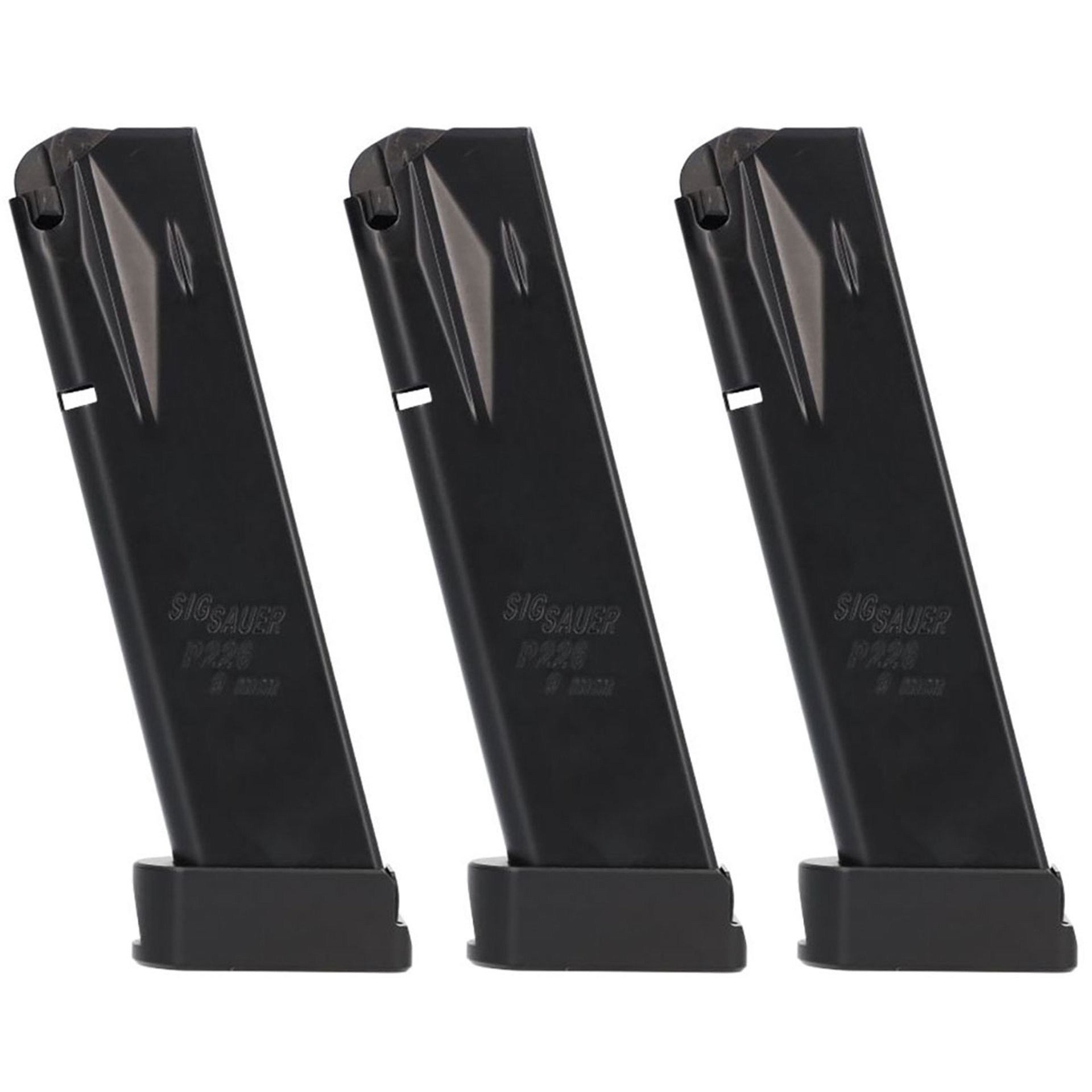 P226 9mm Luger 20-Rd Steel Mag W/BLK Basepad Black 3/Pack