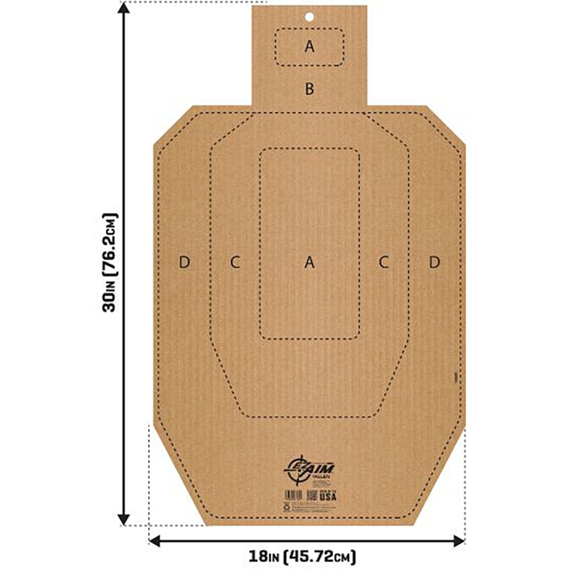 EZ Aim 18"x30" IPSC CB-T Silhouette Target & Backer 1/Pack