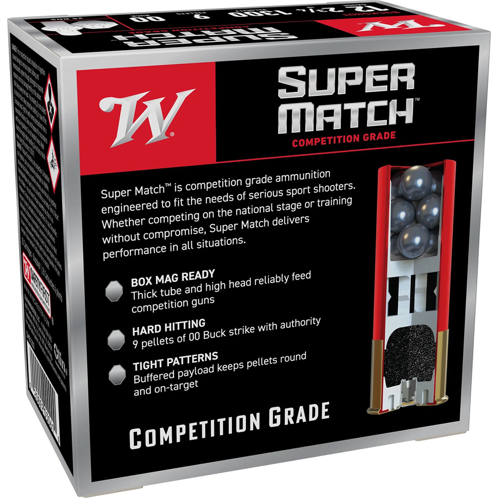 Super Match 12GA 2-3/4" 9-Pellet 00 Buck 25/Box