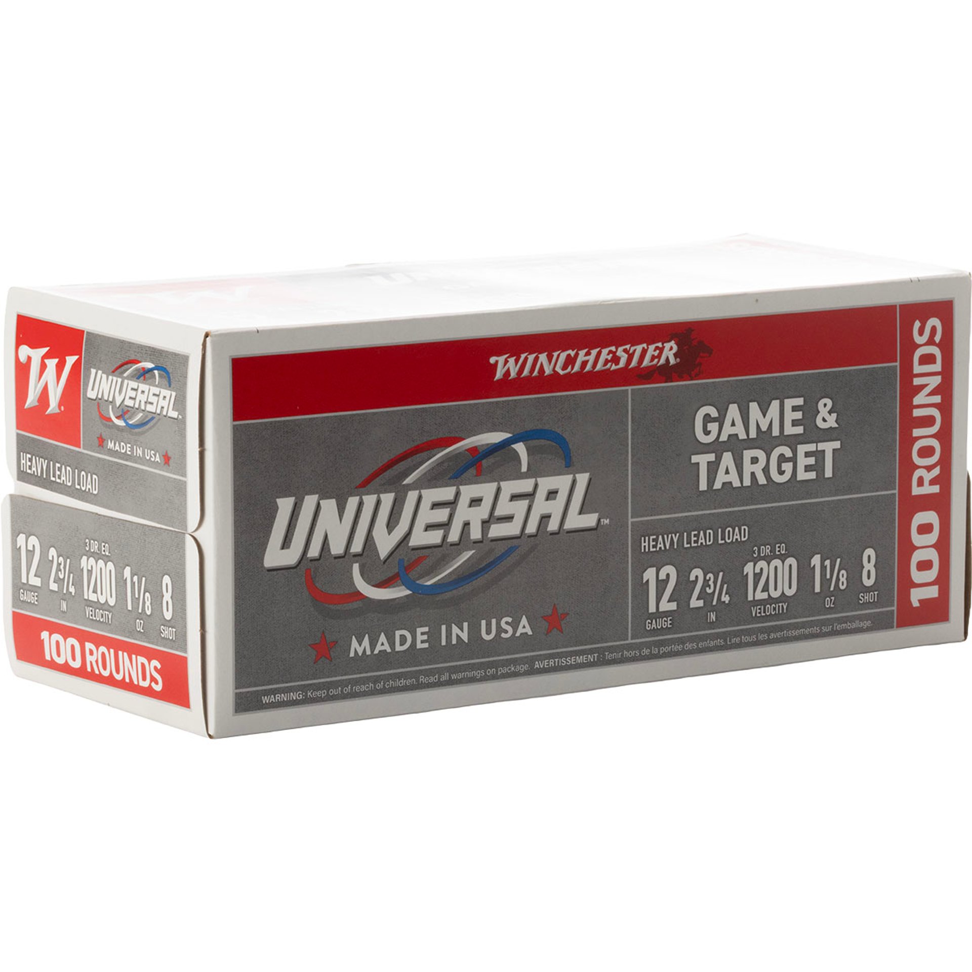 12GA 2-3/4" 1-1/8oz #8 Shot 1200 FPS 100/Box