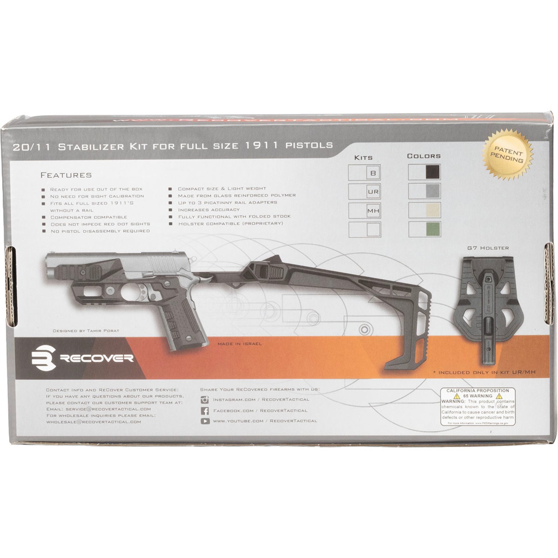 20/11 Stabilizer Kit for 1911 Full Size Black